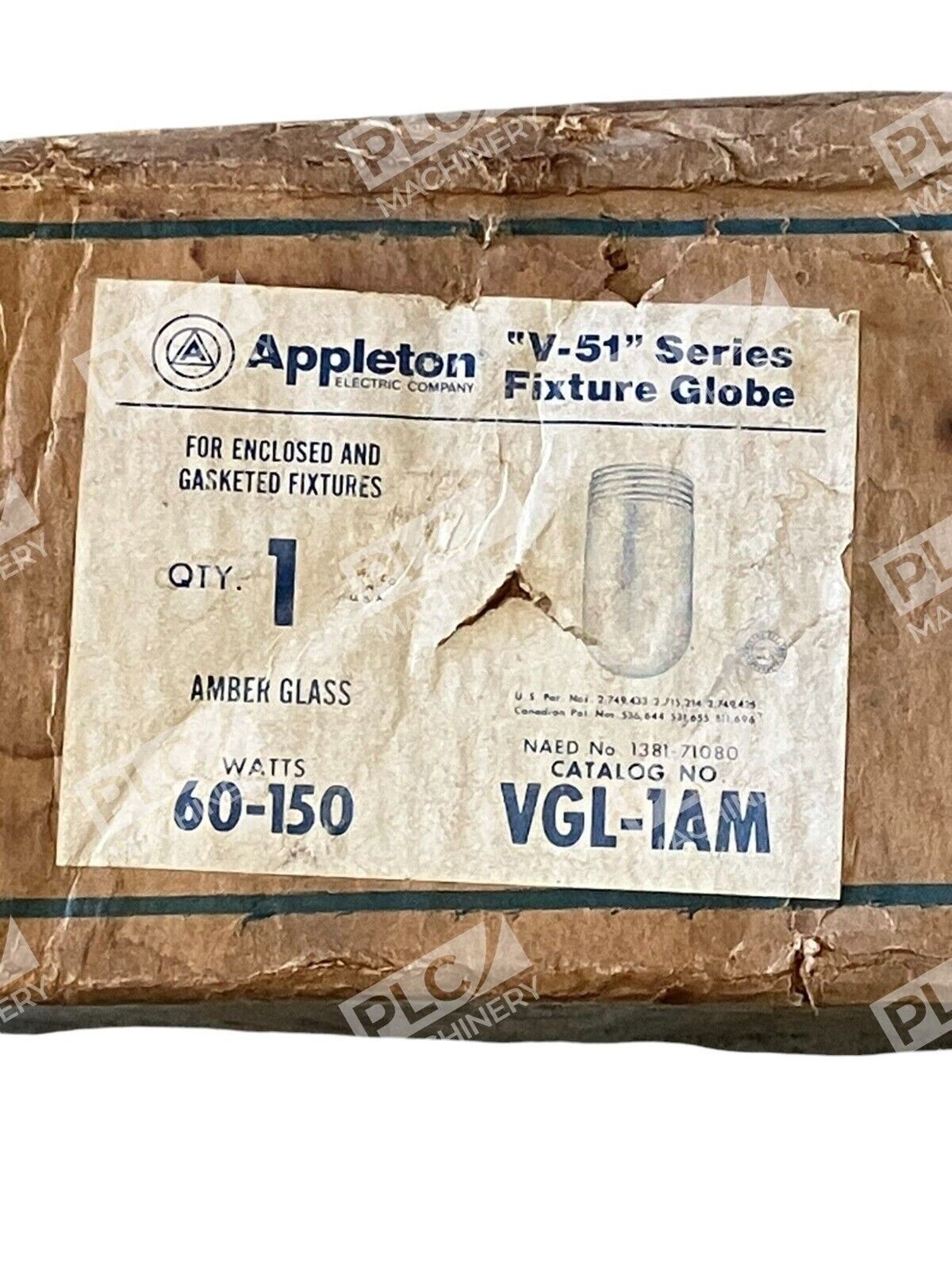 Appleton V-51 Series Fixture Globe Amber Glass 60-150W VGL-1AM - Image 3
