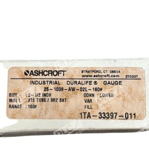 Ashcroft 25-1009-AW-02L-160# - Ashcroft 160PSI Industrial Pressure Gauge 25-1009-AW-02L-160