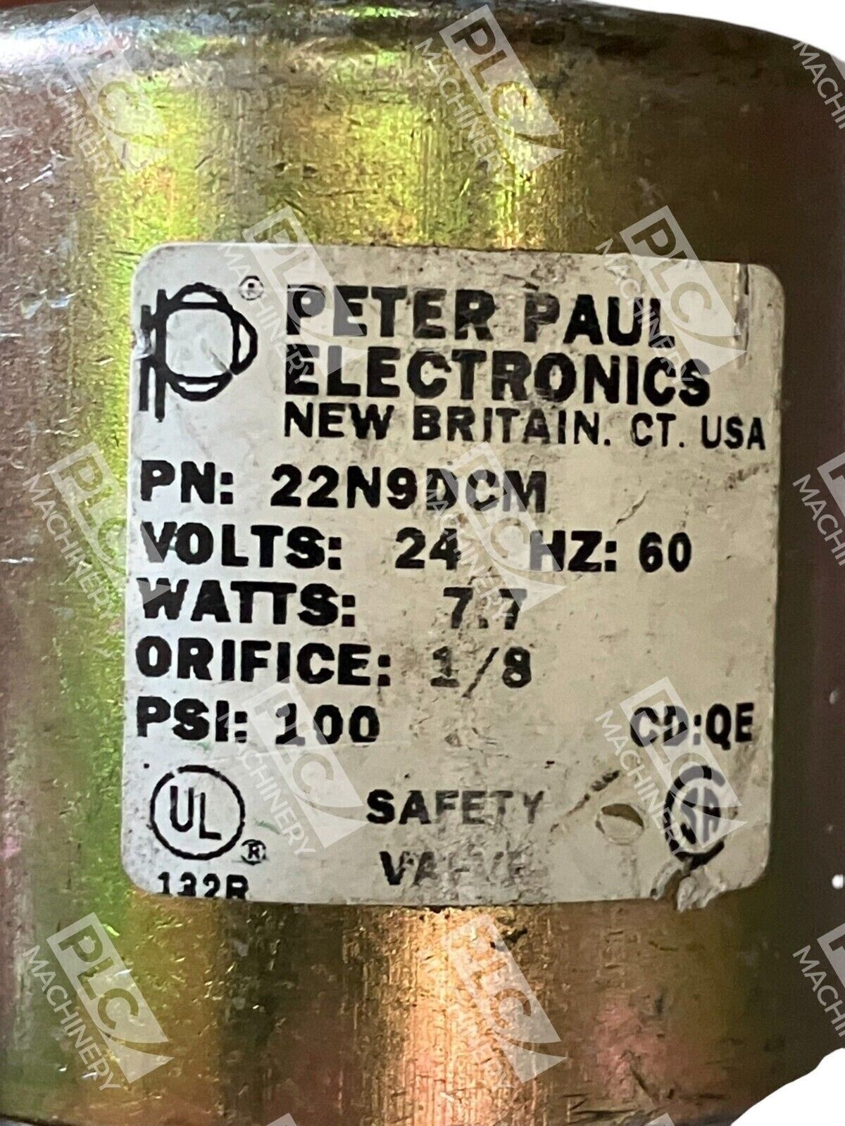 Peter Paul Electronics 24VAC 60Hz 7.7W 1/8" 100PSI Safety Valve 22N9DCM - Image 3