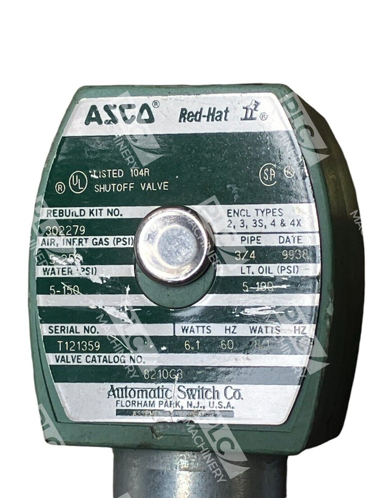 Automatic Switch Co ASCO Red-Hat II Solenoid Valve 8210G3 - Image 4