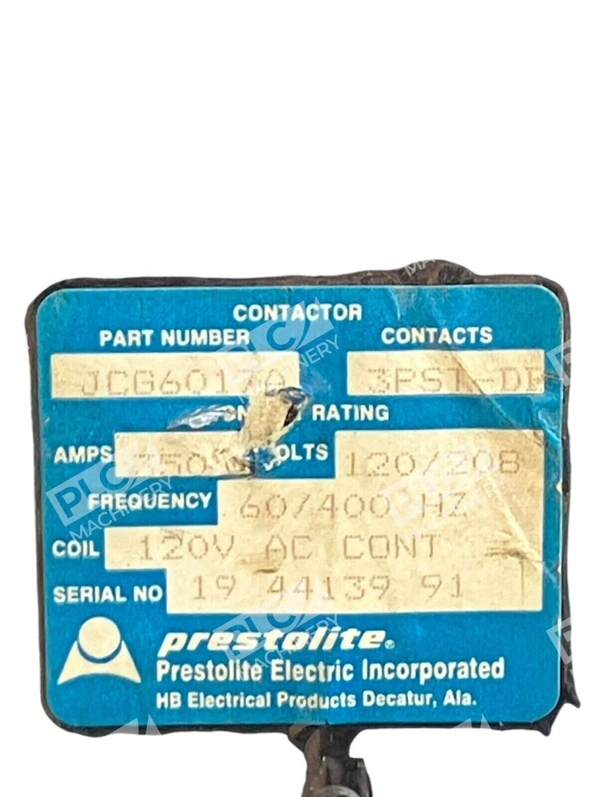 Prestolite Electric Incorporated 3PST-DT 350A 120/208V Contactor JCG6017A - Image 3