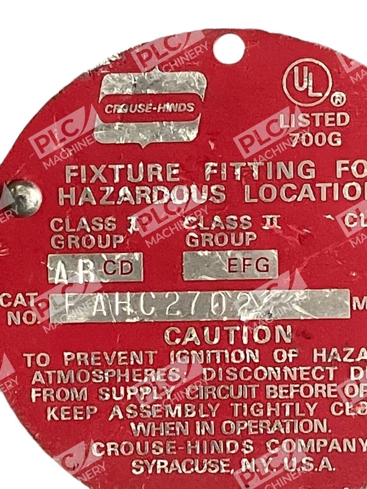 Crouse Hinds Fixture Fitting For Hazardous Locations EAHC2702 - Image 5