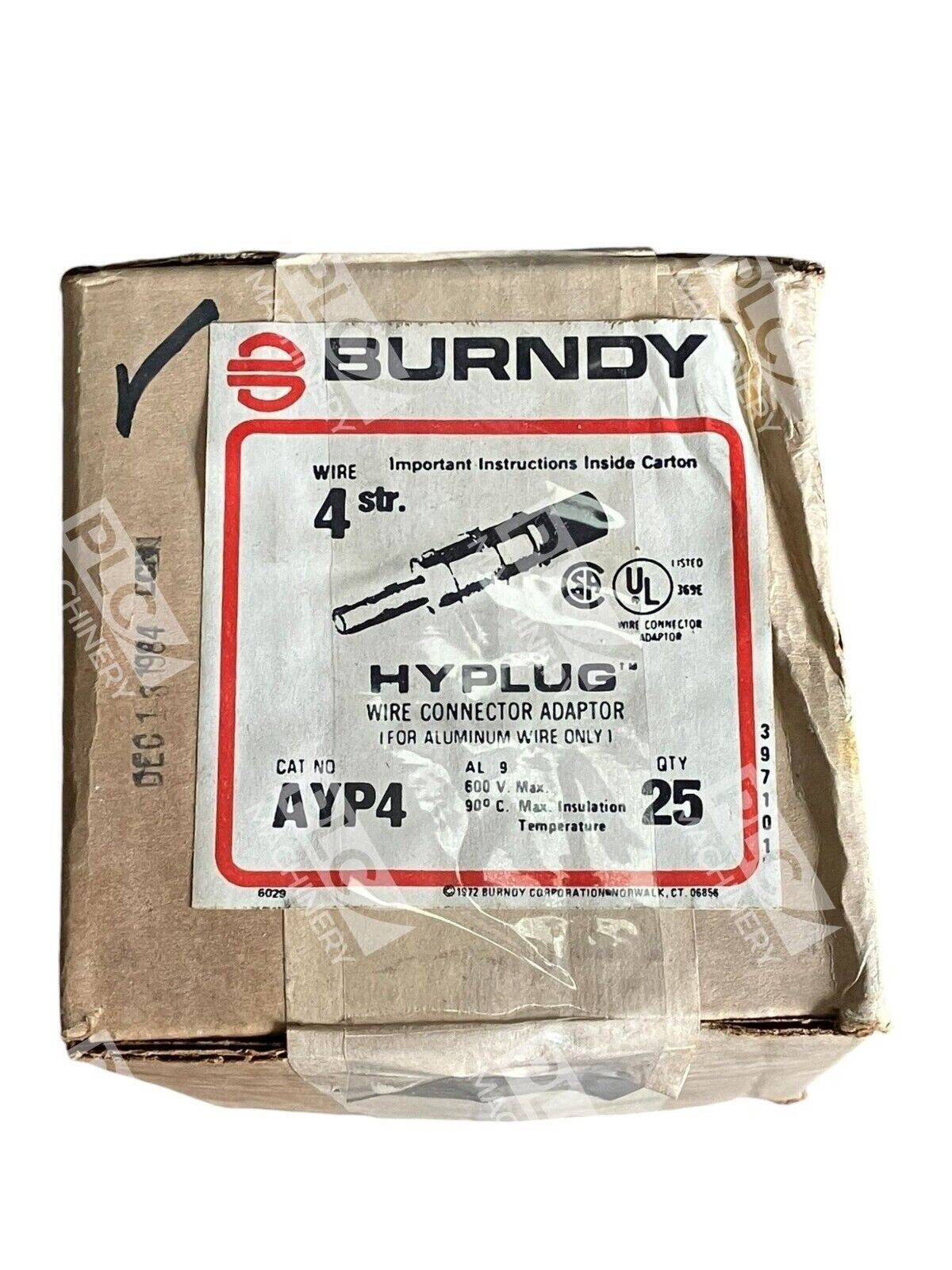 Burndy Wire 4 Str. Hyplub Wire Connector Adapter AYP4 (Box of 25) - Image 2
