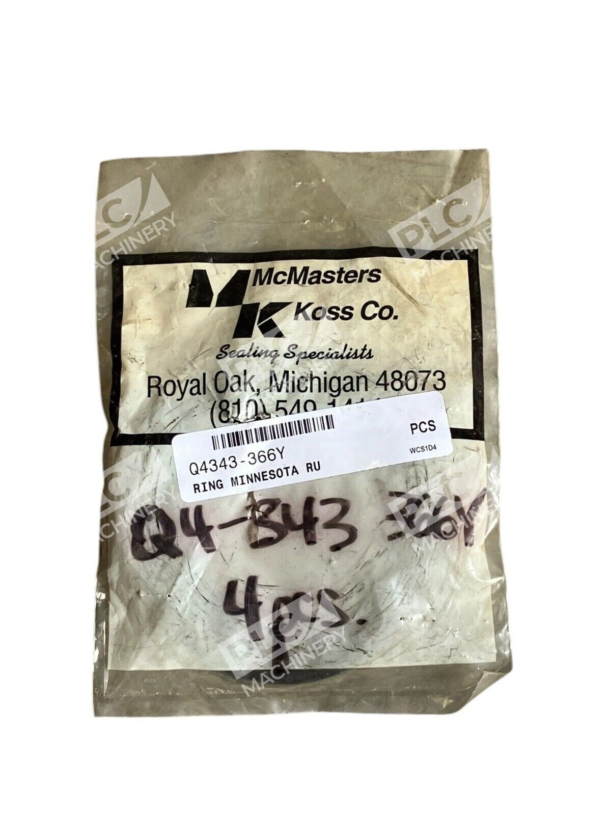McMasters Koss Q4343-366Y - McMasters Koss Sealing Specialist Ring Q4343-366Y (bag of 4)