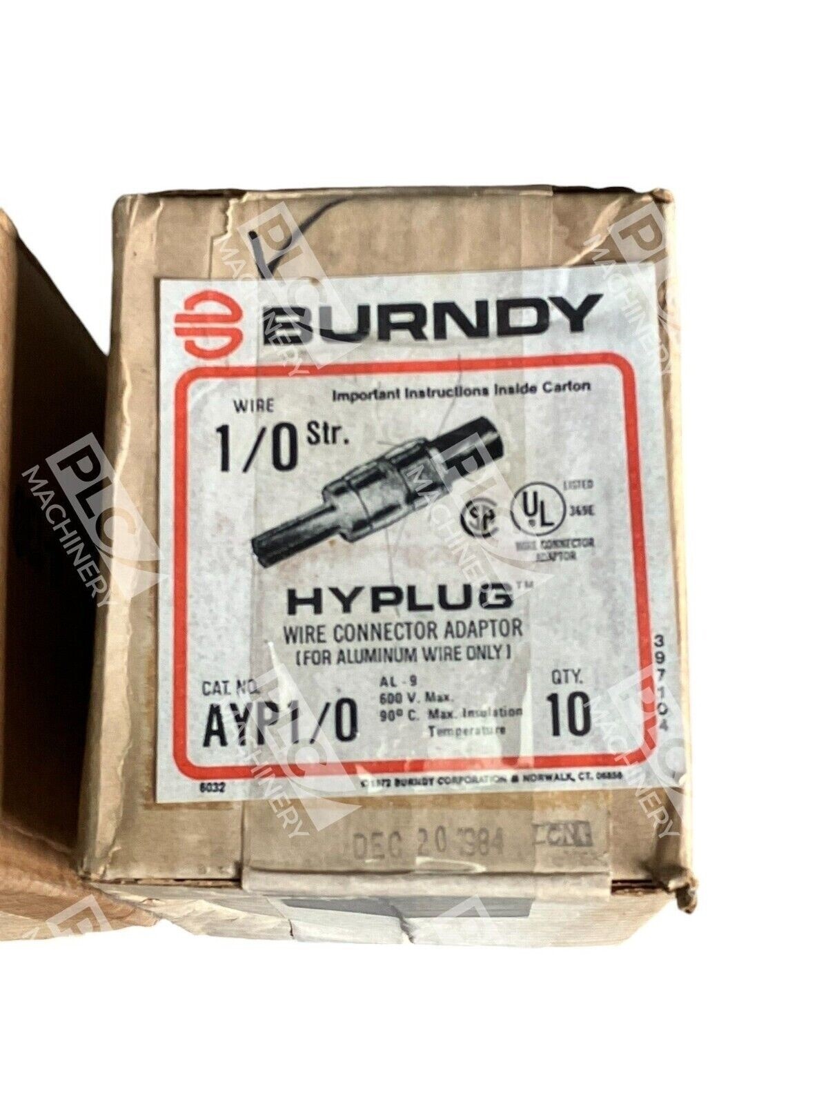 Burndy AYP1/0 - Burndy Wire 1/0 Str. Hyplug Wire Connector Adapter (Box of 1