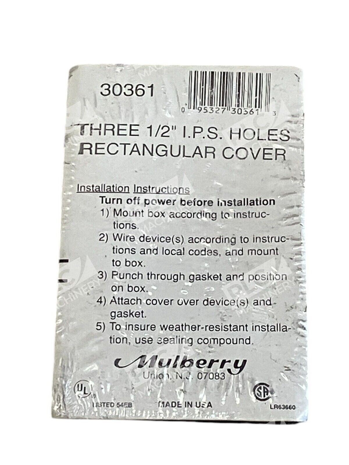 Mulberry Three 1/2" IPS Holes Rectangular Cover 30361 (lot of 4) - Image 4