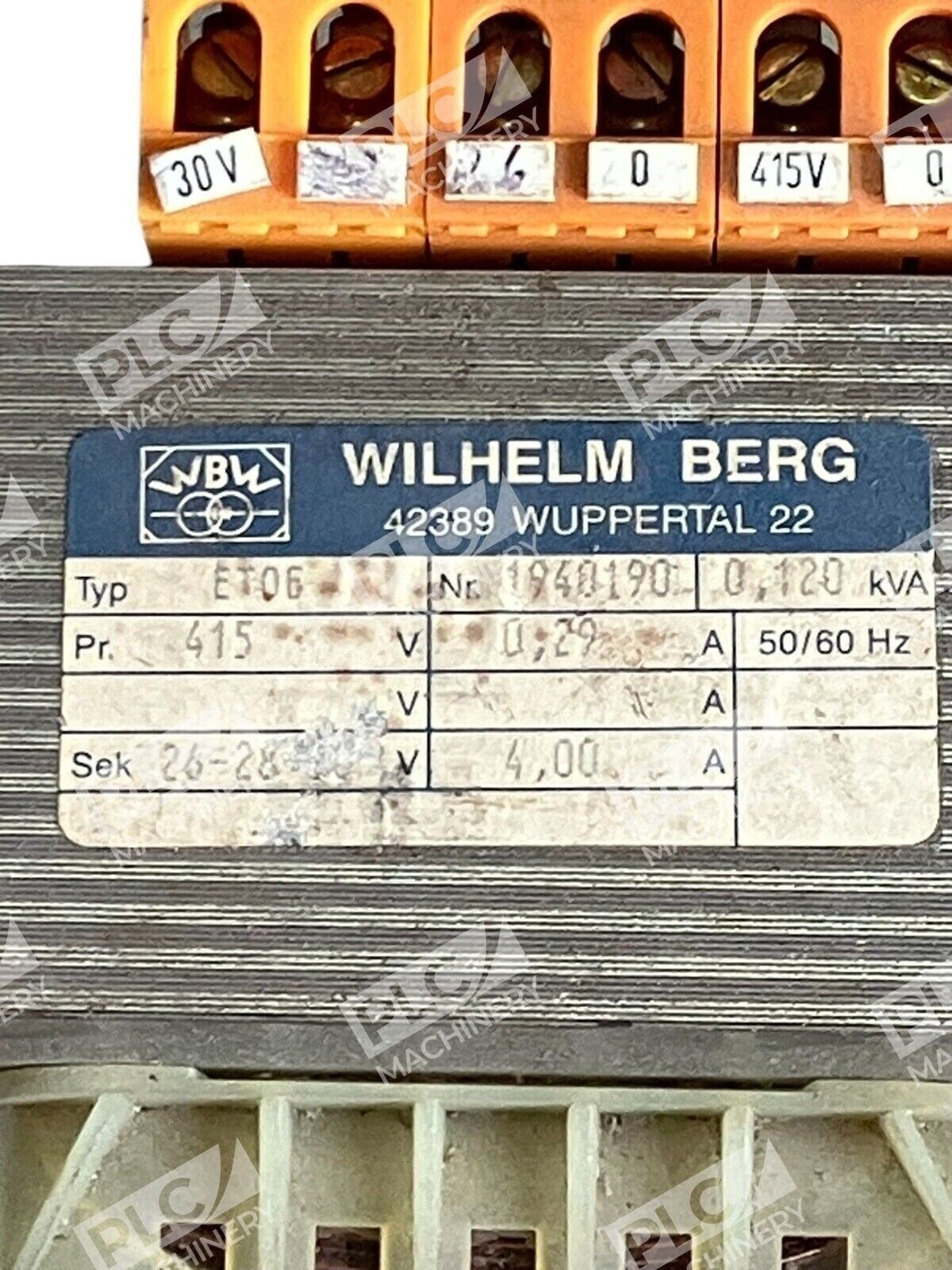 Wilhelm Berg WBW 1940190 Transformer ET06 - Image 3