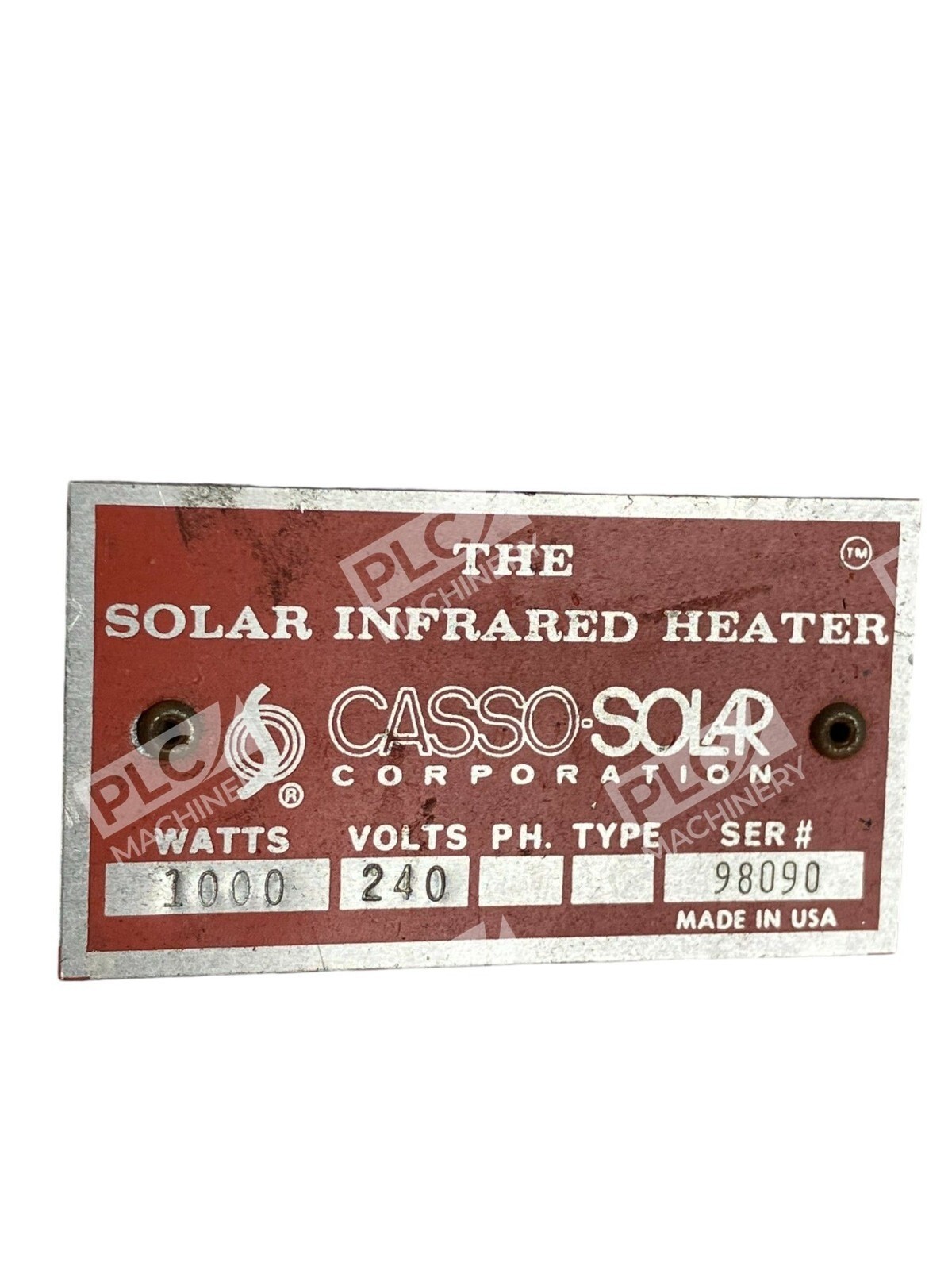 Casso-Solar Corporation The Solar Infrared Heater 240V 1000W - Image 3