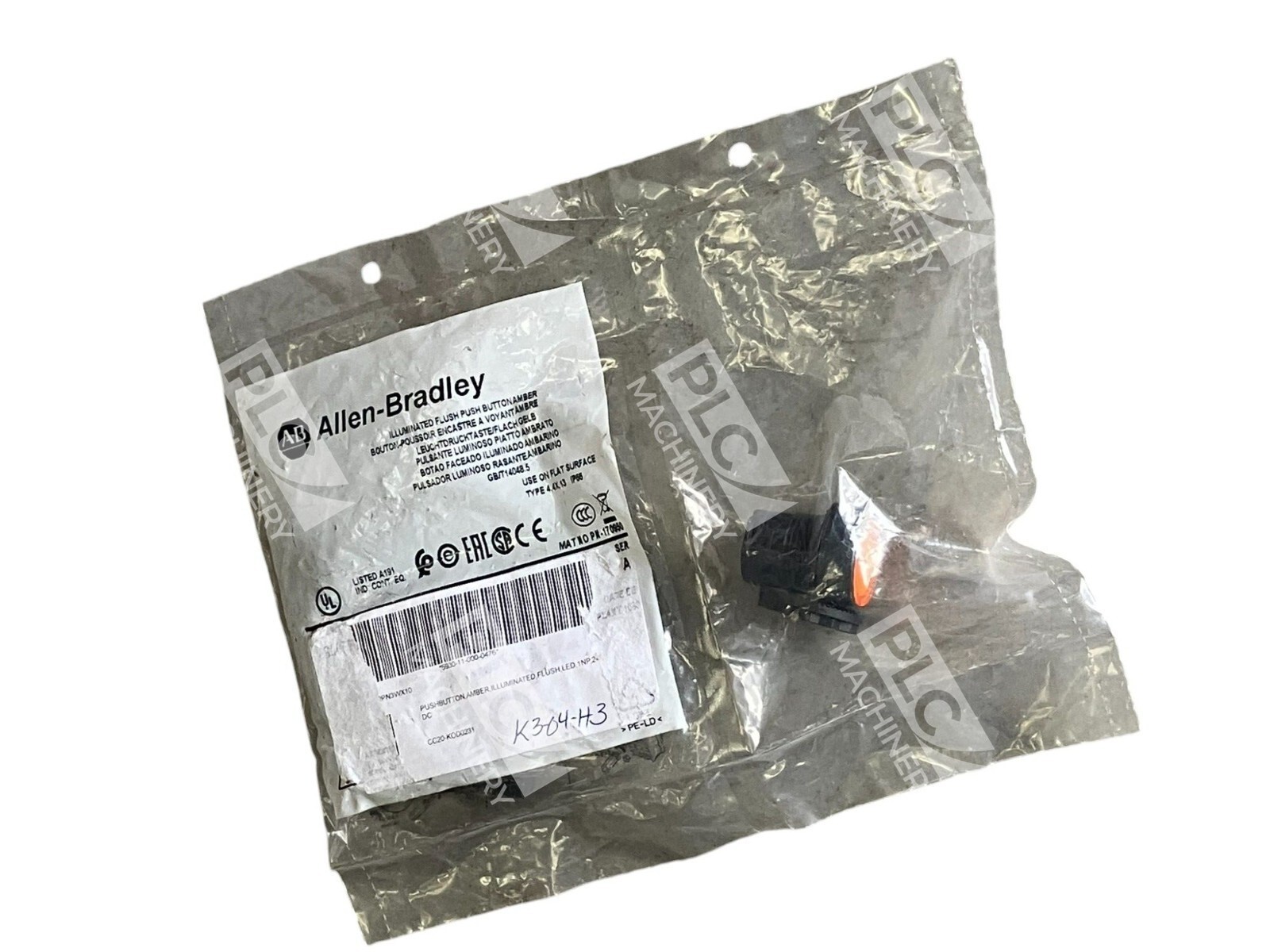 Allen Bradley 800FP-LF0PN3WX10 Series A Illuminated Flush Push Button Amber - Image 2
