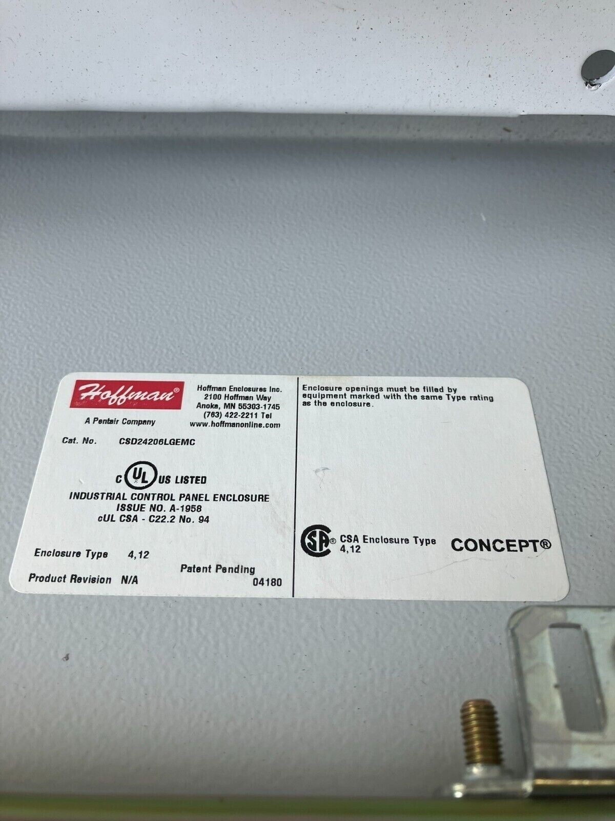Hoffman CSD24206LGEMC EMC Enclosure - Image 5