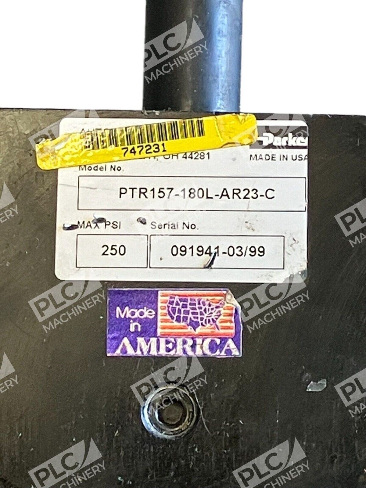 Parker Hydraulic Cylinder 250PSI PTR157-180L-AR23-C New No Box - Image 3