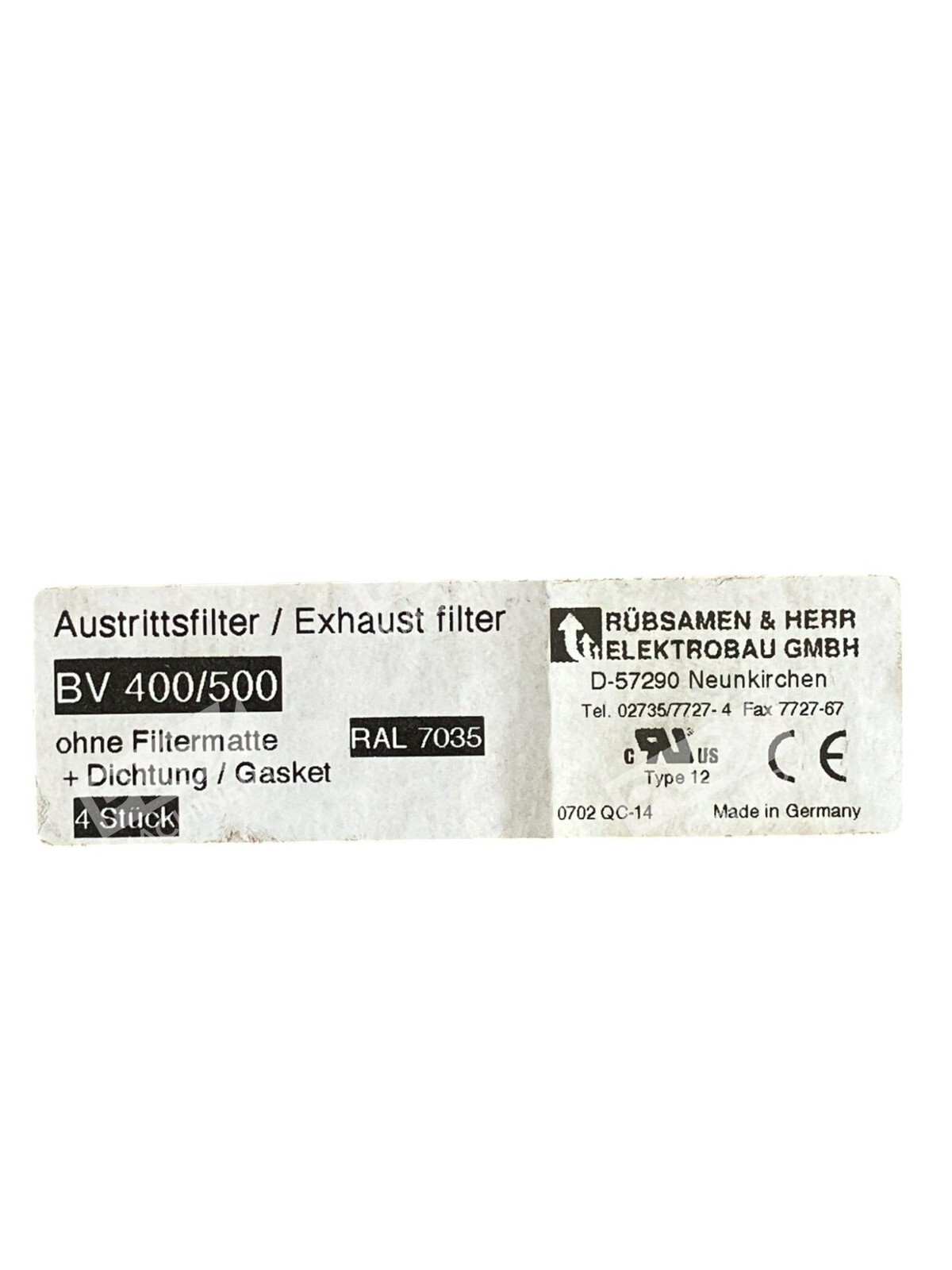 Rubsamen & Mr Exhaust Herr Elektrobau Exhaust Filter BV 400/500 - Image 4