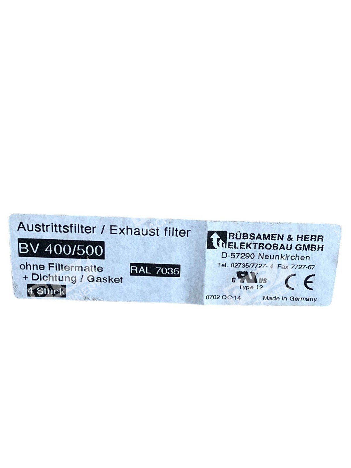 Rubsamen & Mr Exhaust Herr Elektrobau Exhaust Filter BV 400/500 - Image 3