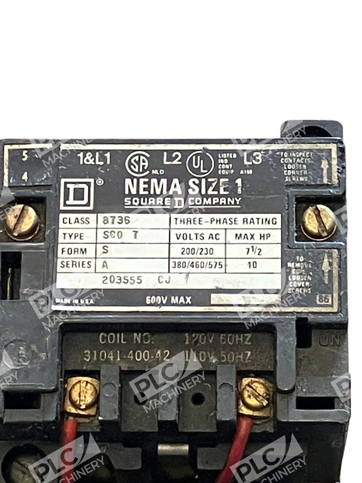 Square D Nema Size 1 Starter 8736-SC07 S A (lot of 2) - Image 3