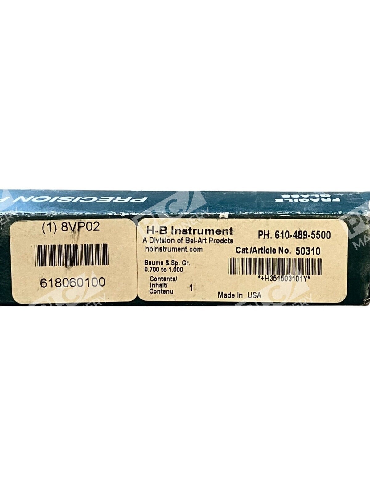 H-B Instrument 8VP02 Baume & Sp Gr 0.700 to 1.000 50310 - Image 3