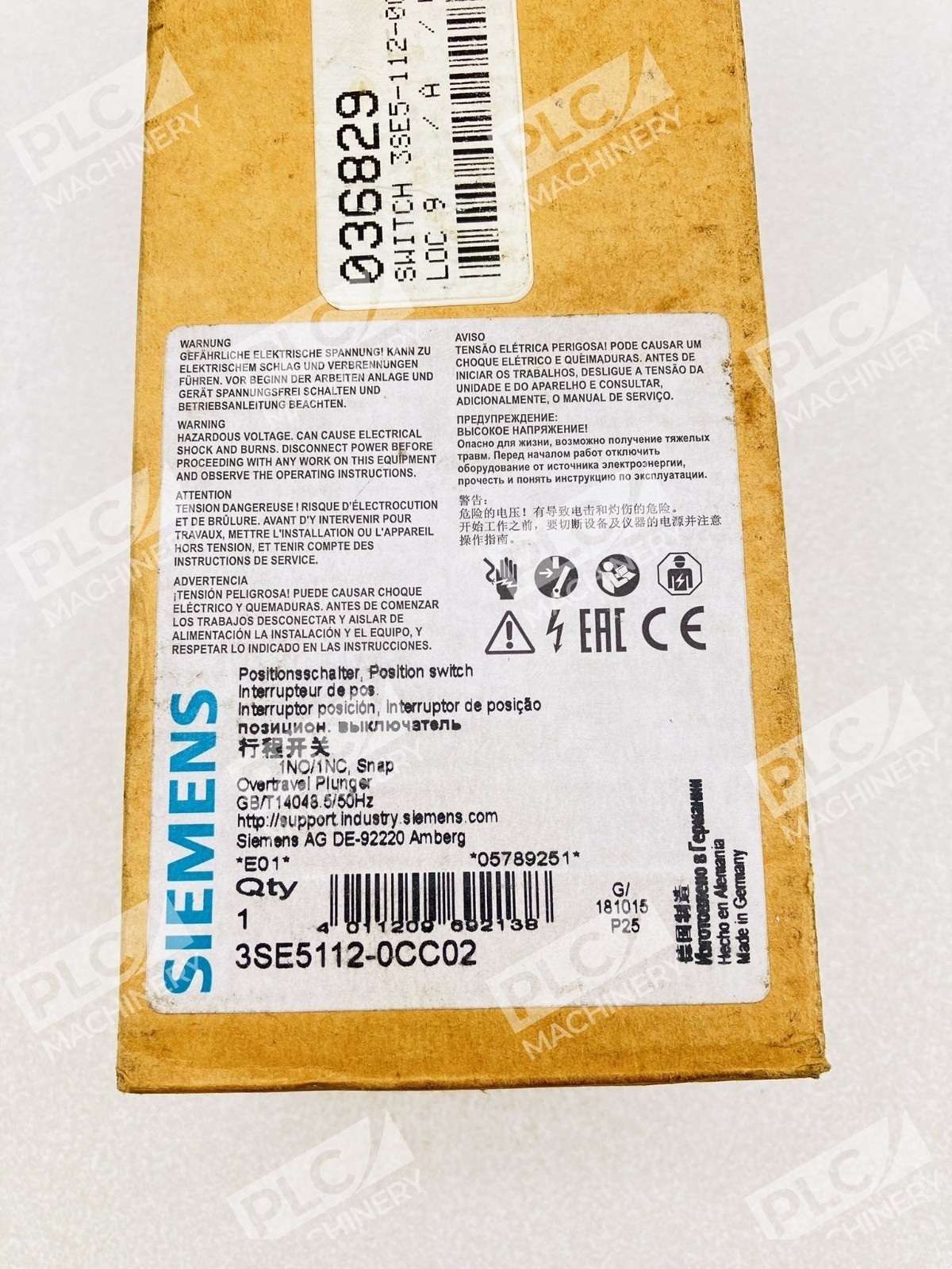 Siemens 3SE5112-0CC02 Position Limit Switch Overtravel Plunger - Image 3