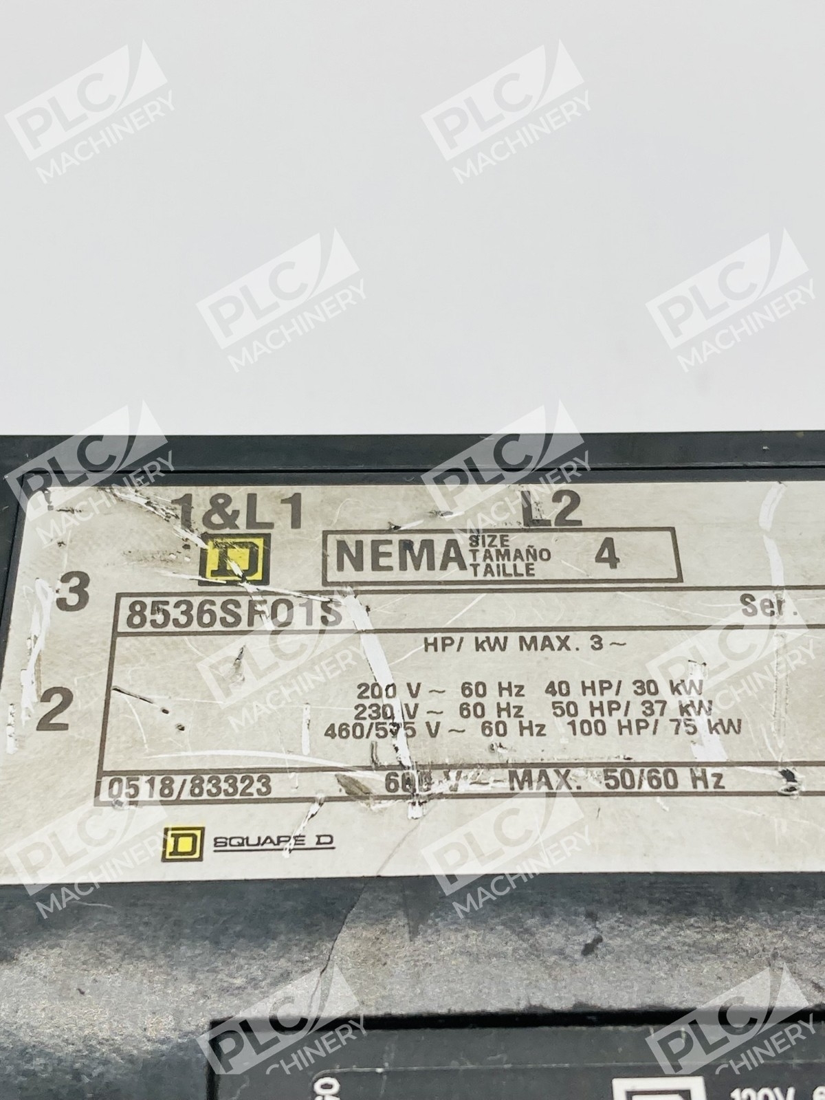 Square D 8536SFO1S Nema Size 4 Motor Starter 600V Ser. A - Image 10