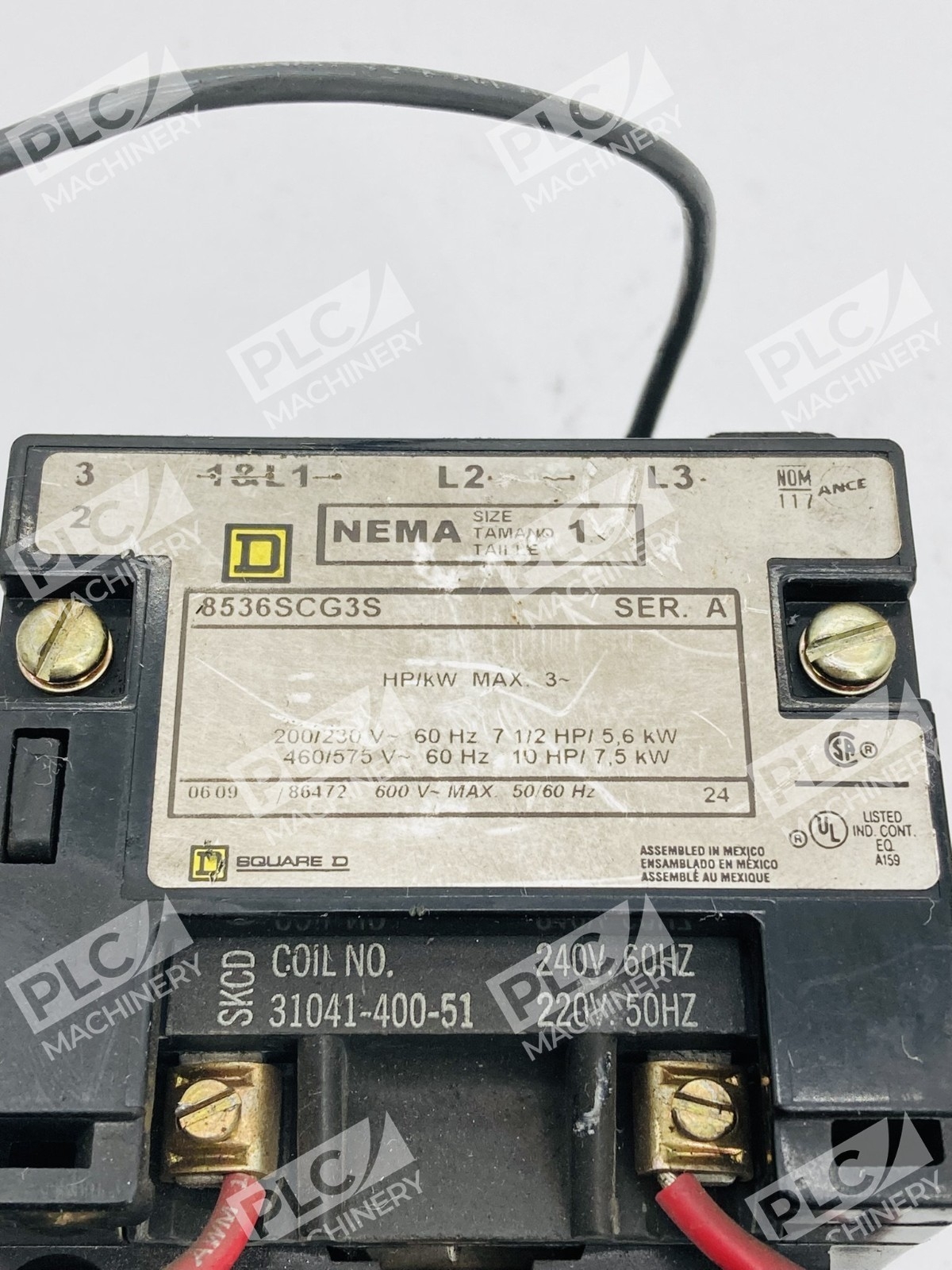 Square D 8536SCG3S Nema Size 1 Motor Starter 600V Ser. A - Image 8