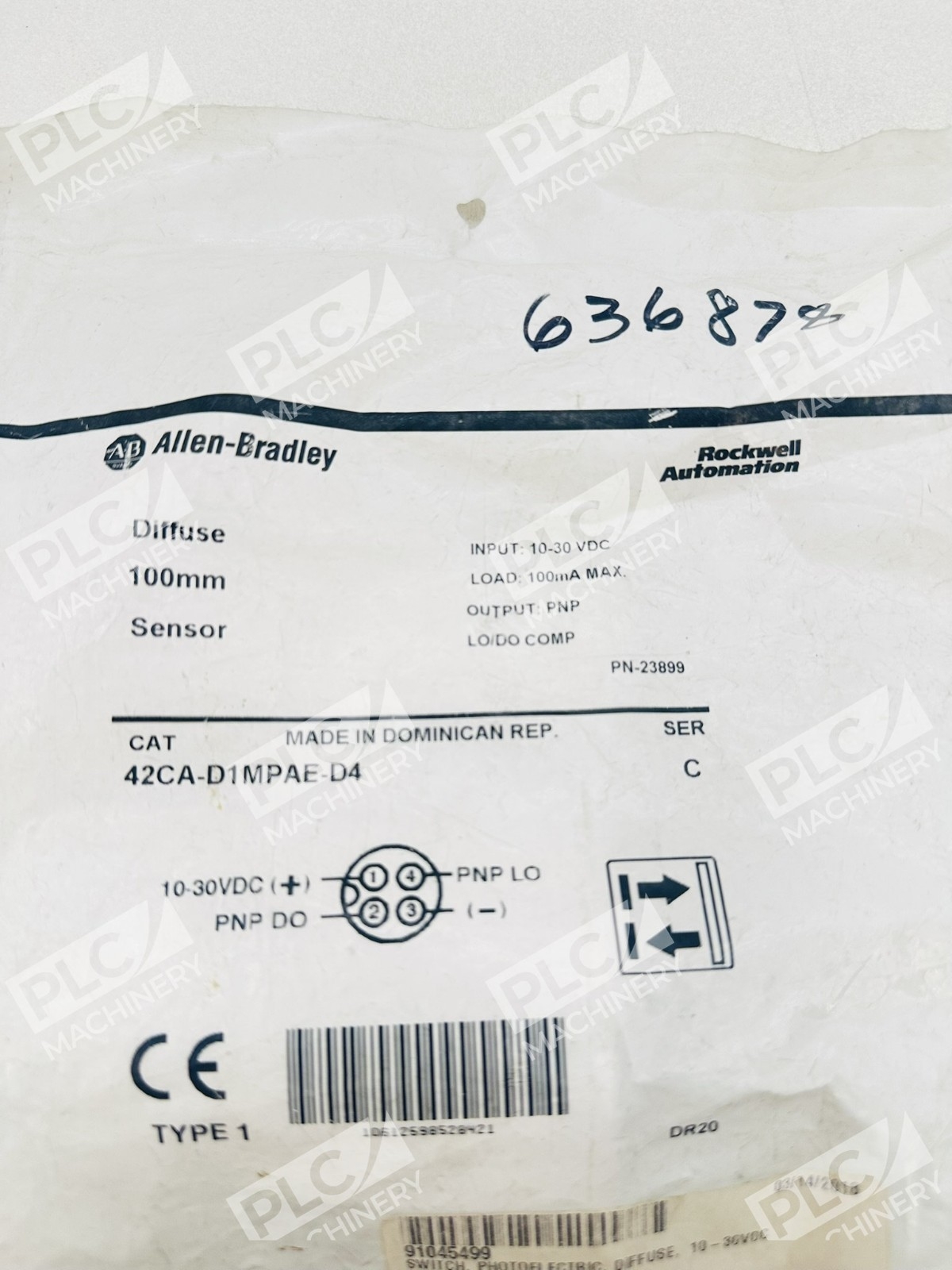Allen Bradley 42CA-D1MPAE-D4 Diffuse Sensor 100mm Ser C - Image 3