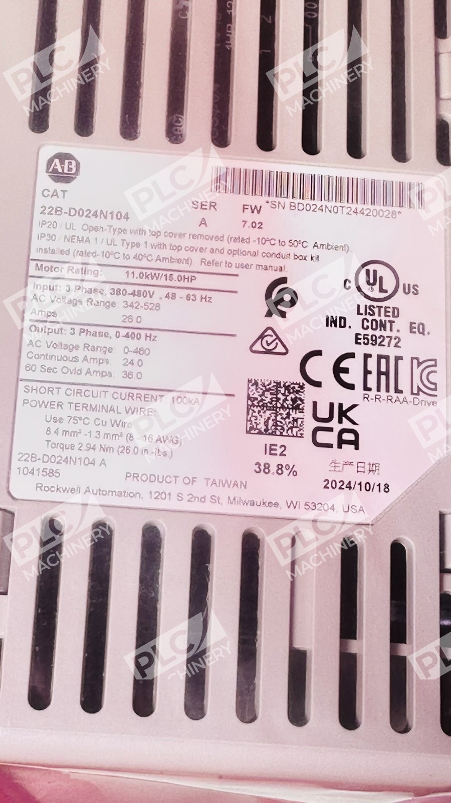 Allen Bradley 22B-D024N104 Series A PowerFlex 40 AC Drive - Image 4