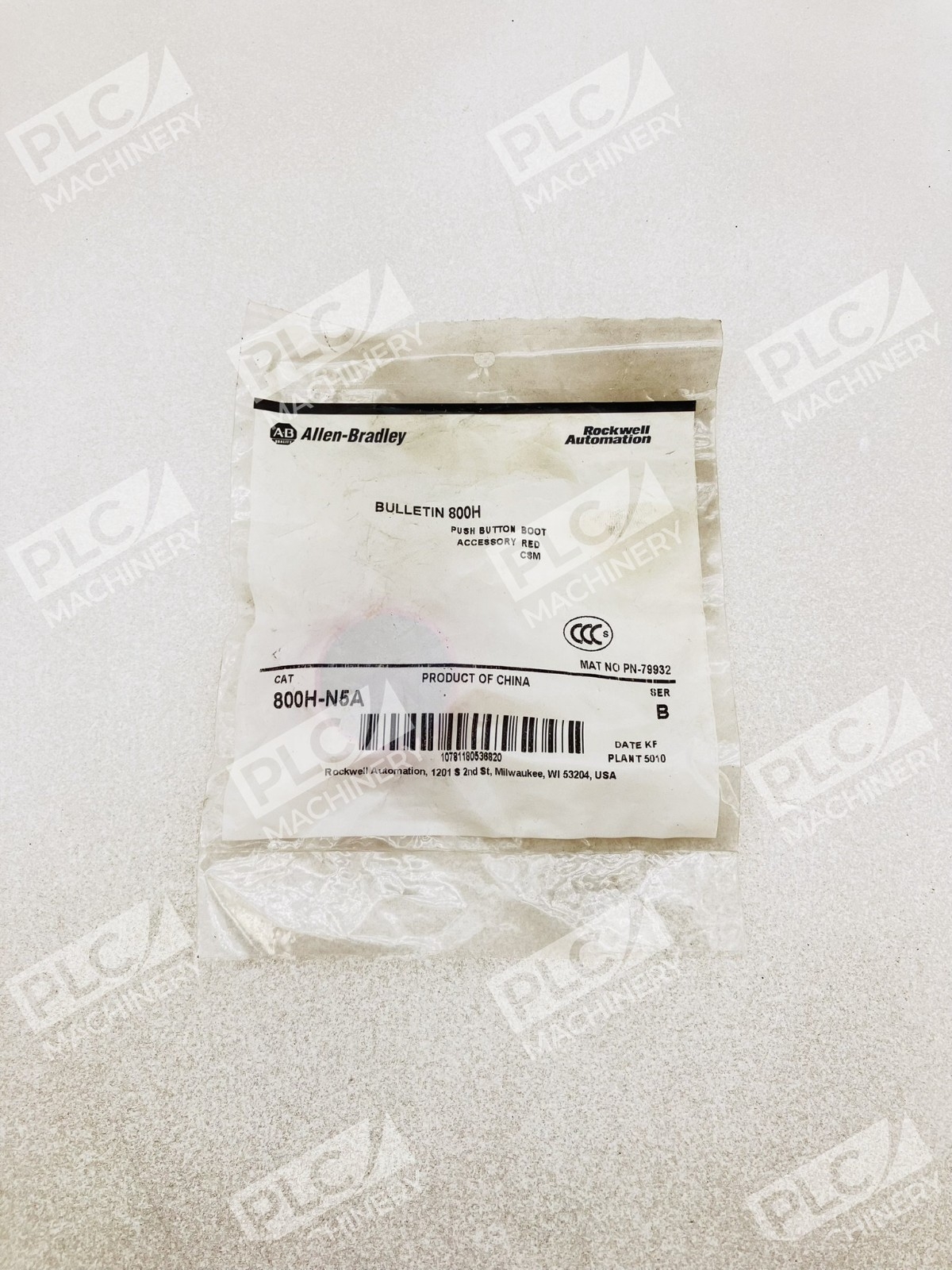 Allen Bradley 800H-N5A Bulletin 800H Push Button Boot Accessory Red Ser B