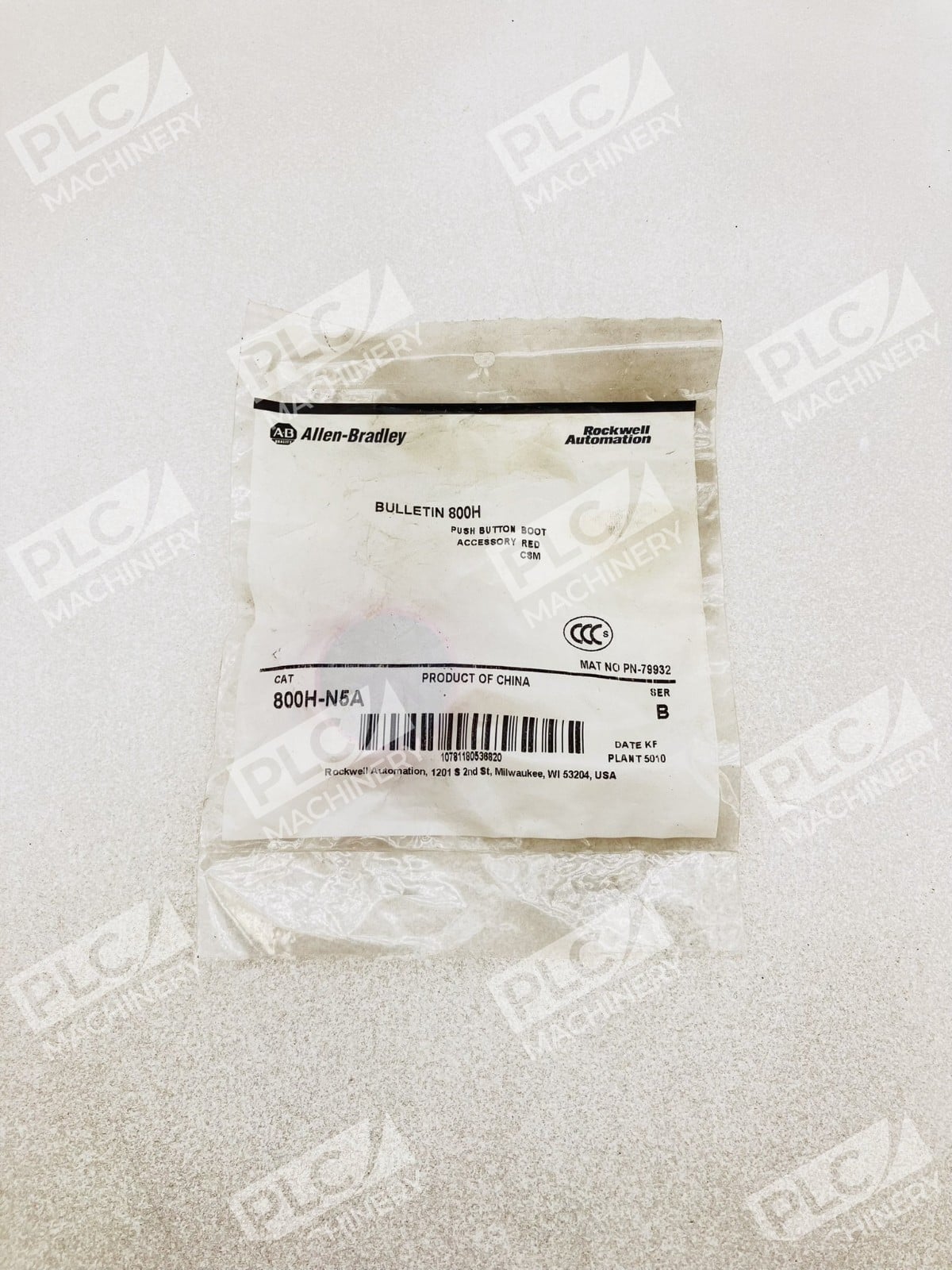Allen Bradley 800H-N5A Bulletin 800H Push Button Boot Accessory Red Ser B - Image 2