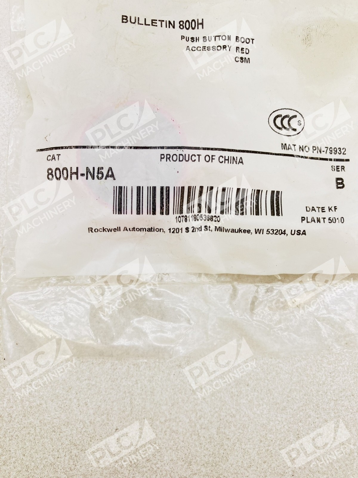 Allen Bradley 800H-N5A Bulletin 800H Push Button Boot Accessory Red Ser B - Image 5