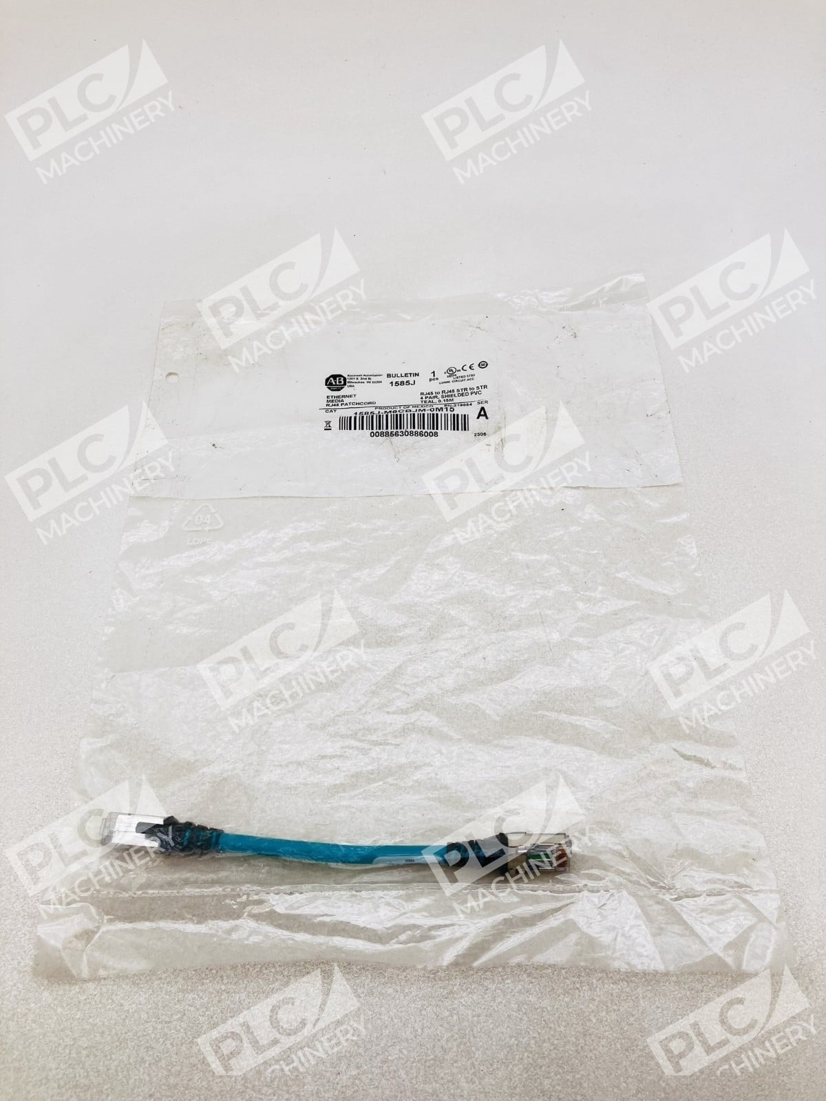 Allen Bradley 1585J-M8CBJM-0M15 Ethernet Media RJ45 Patch Cord 0.15m Ser A - Image 2