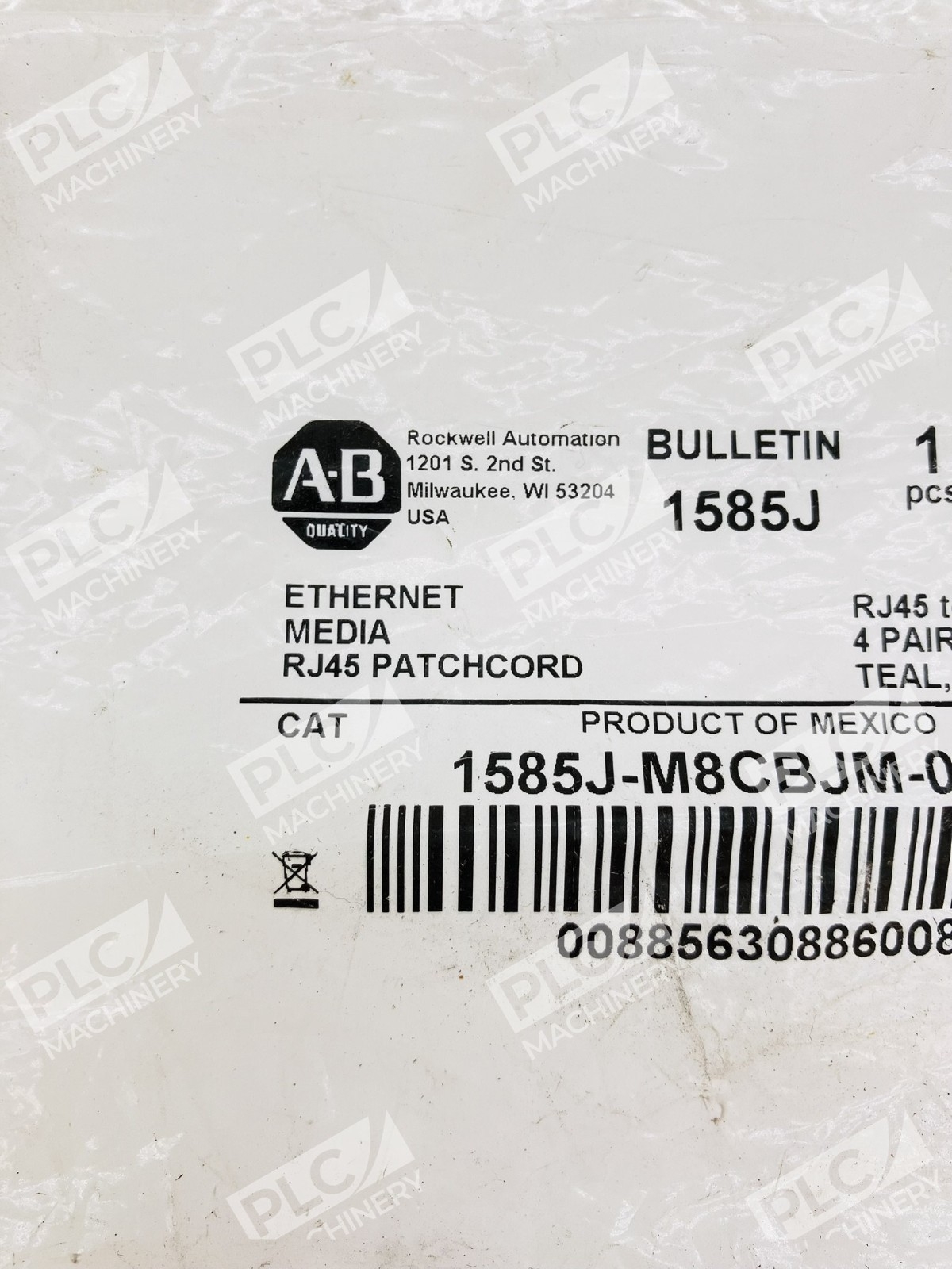 Allen Bradley 1585J-M8CBJM-0M15 Ethernet Media RJ45 Patch Cord 0.15m Ser A - Image 4