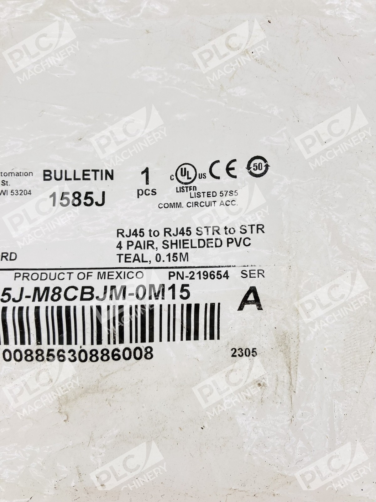 Allen Bradley 1585J-M8CBJM-0M15 Ethernet Media RJ45 Patch Cord 0.15m Ser A - Image 5