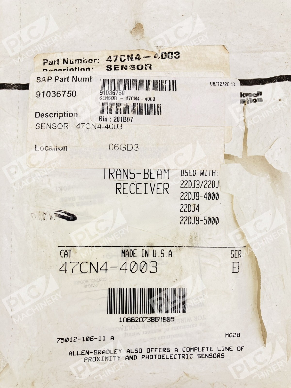 Allen Bradley 47CN4-4003 Photoswitch Photoelectric Receiver Ser B - Image 4
