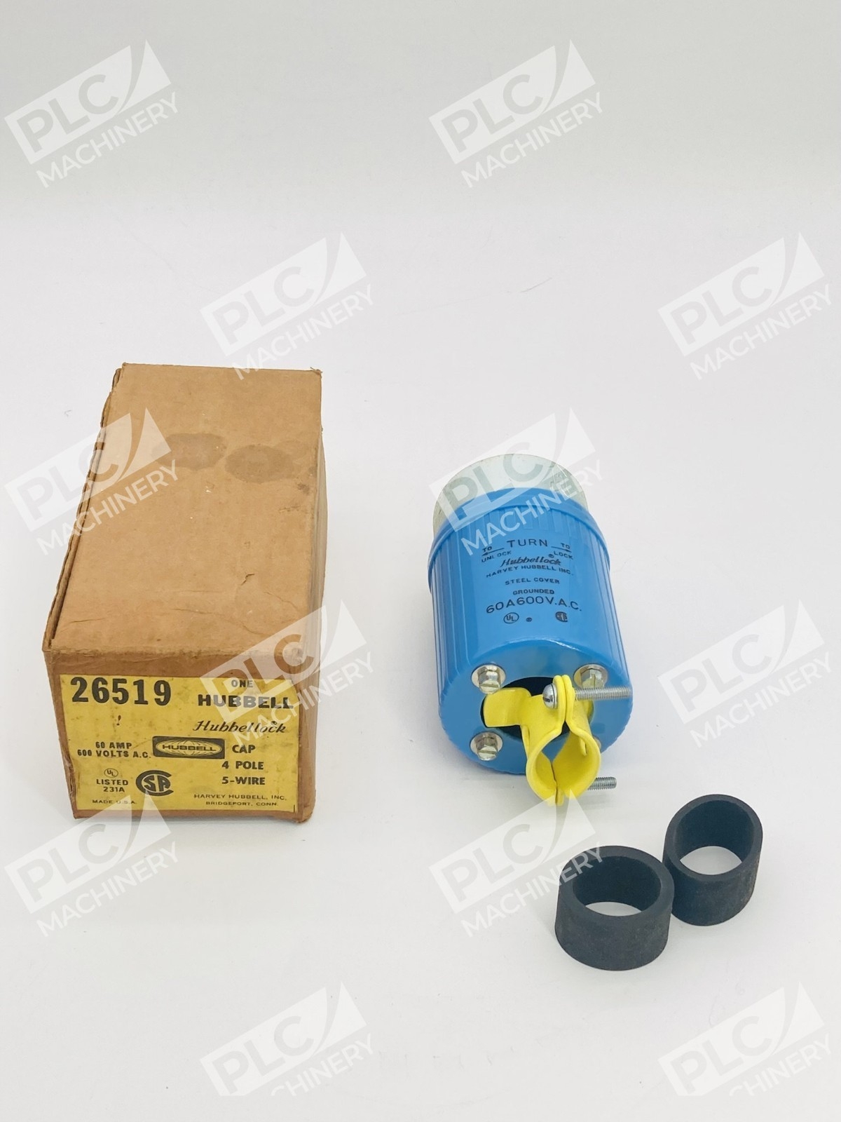 Hubbell 26519 Hubbellock Male Plug Cap 4 Pole 5-Wire