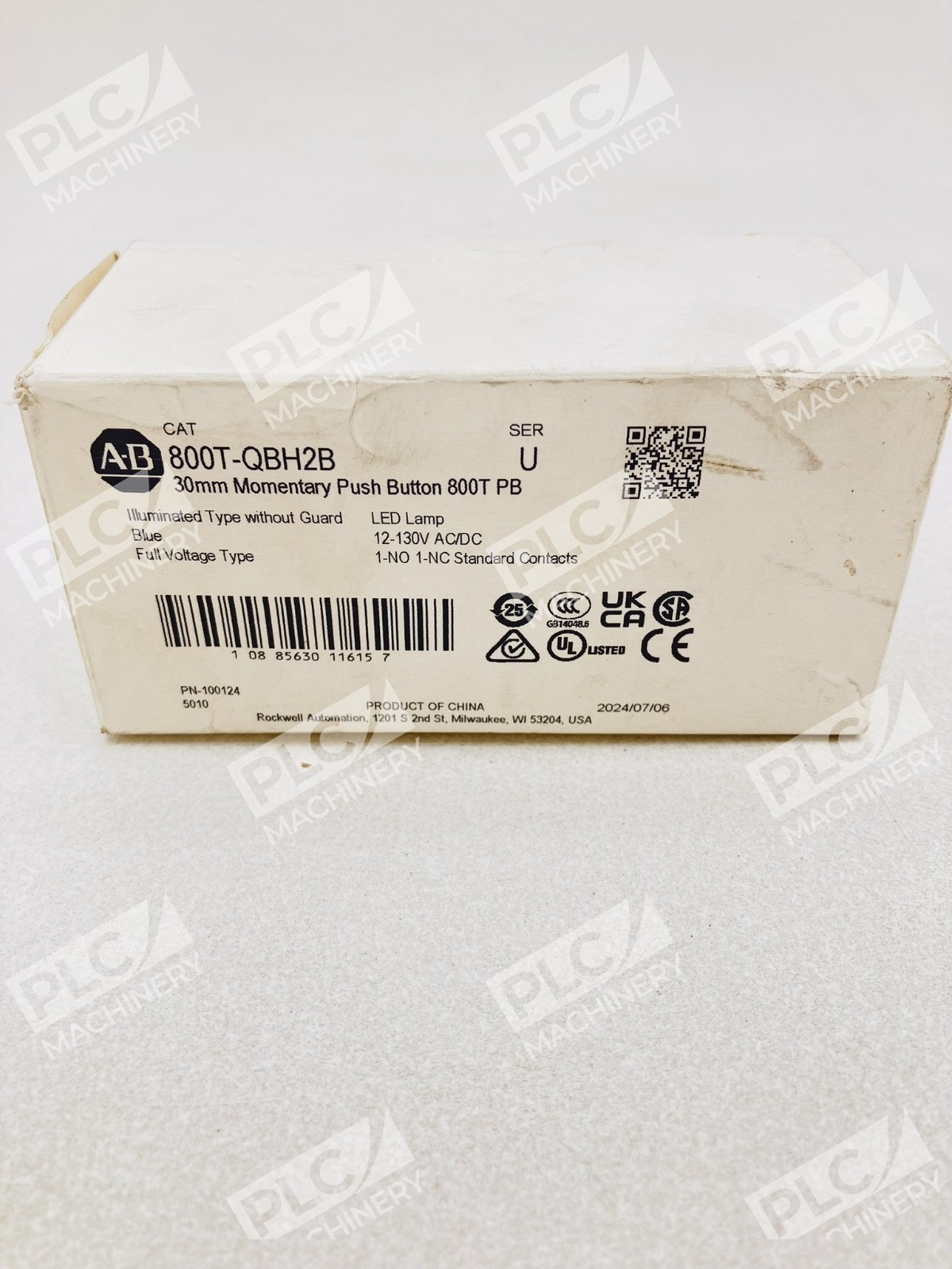 Allen Bradley 800T-QBH2B Illuminated Momentary Push Button Blue Ser U - Image 3