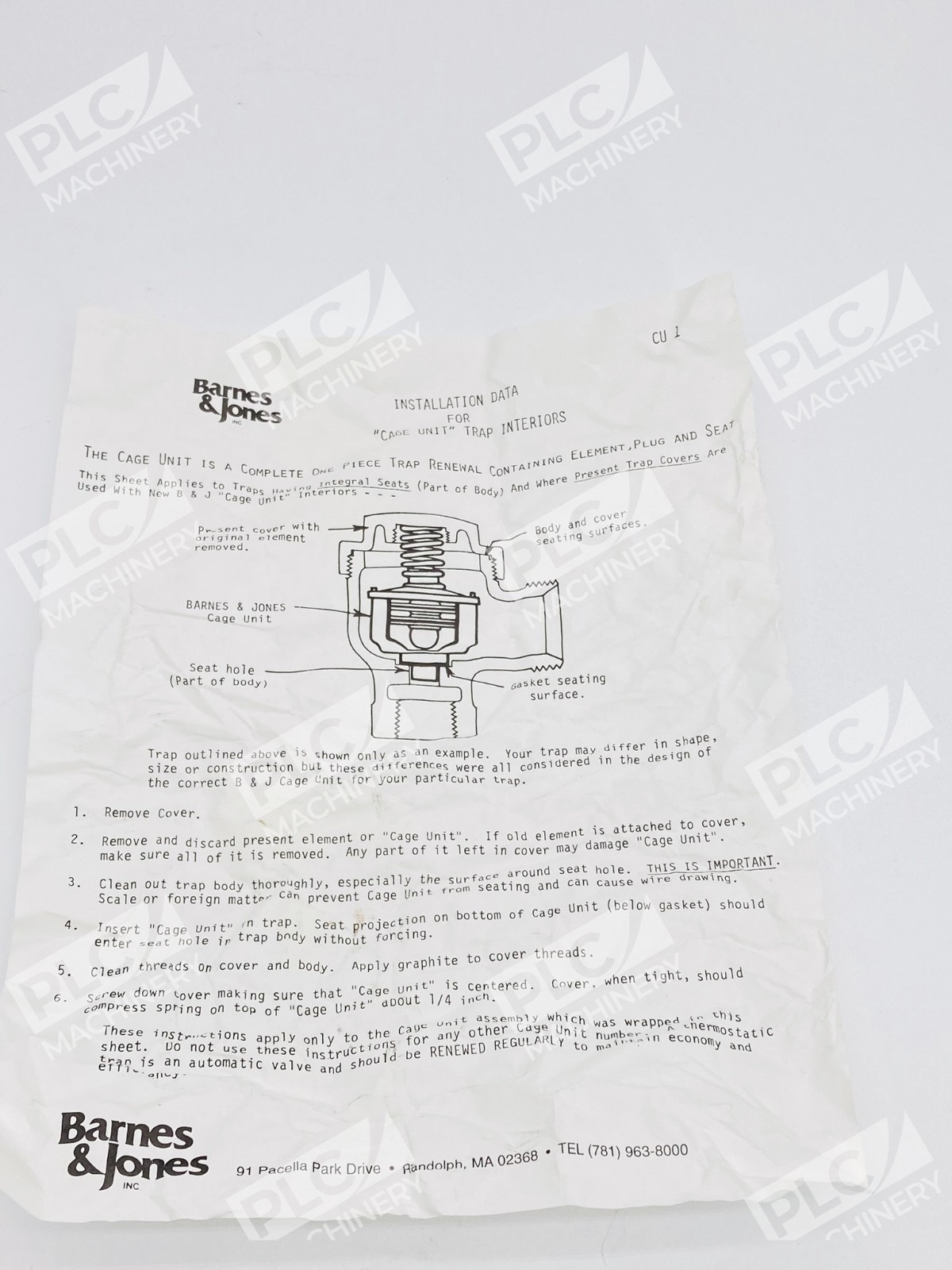 Barnes & Jones 1748 Cage Unit Steam Trap 1/2" Interior Type C Female - Image 7