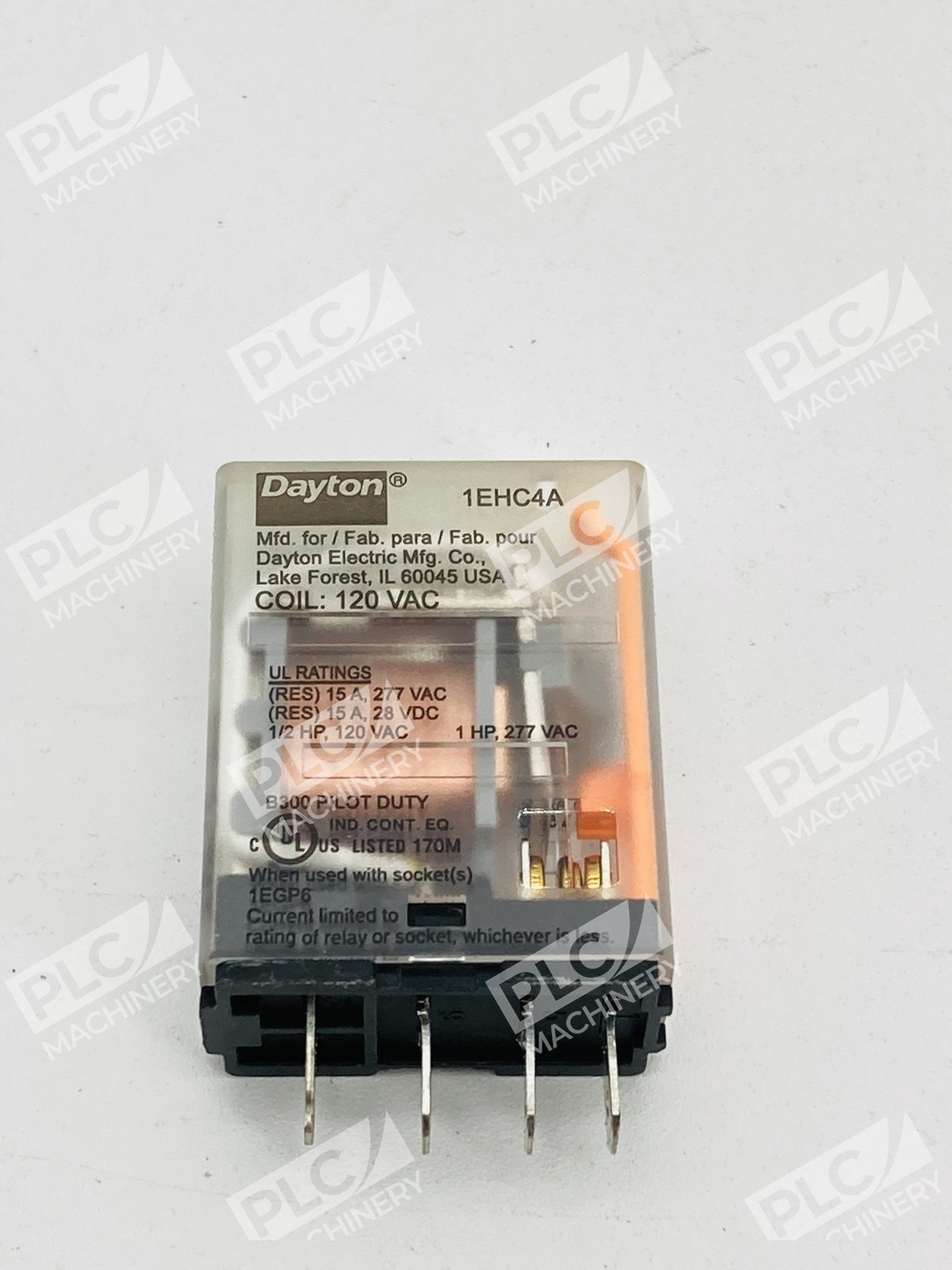 Dayton 1EHC4A General Purpose Relay SPDT 15A 120VAC Lot of 6 - Image 7