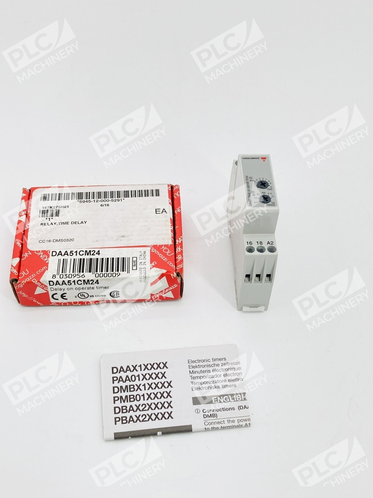 Carlo Gavazzi DAA51CM24 Time Delay Relay On-Delay 24-240VAC