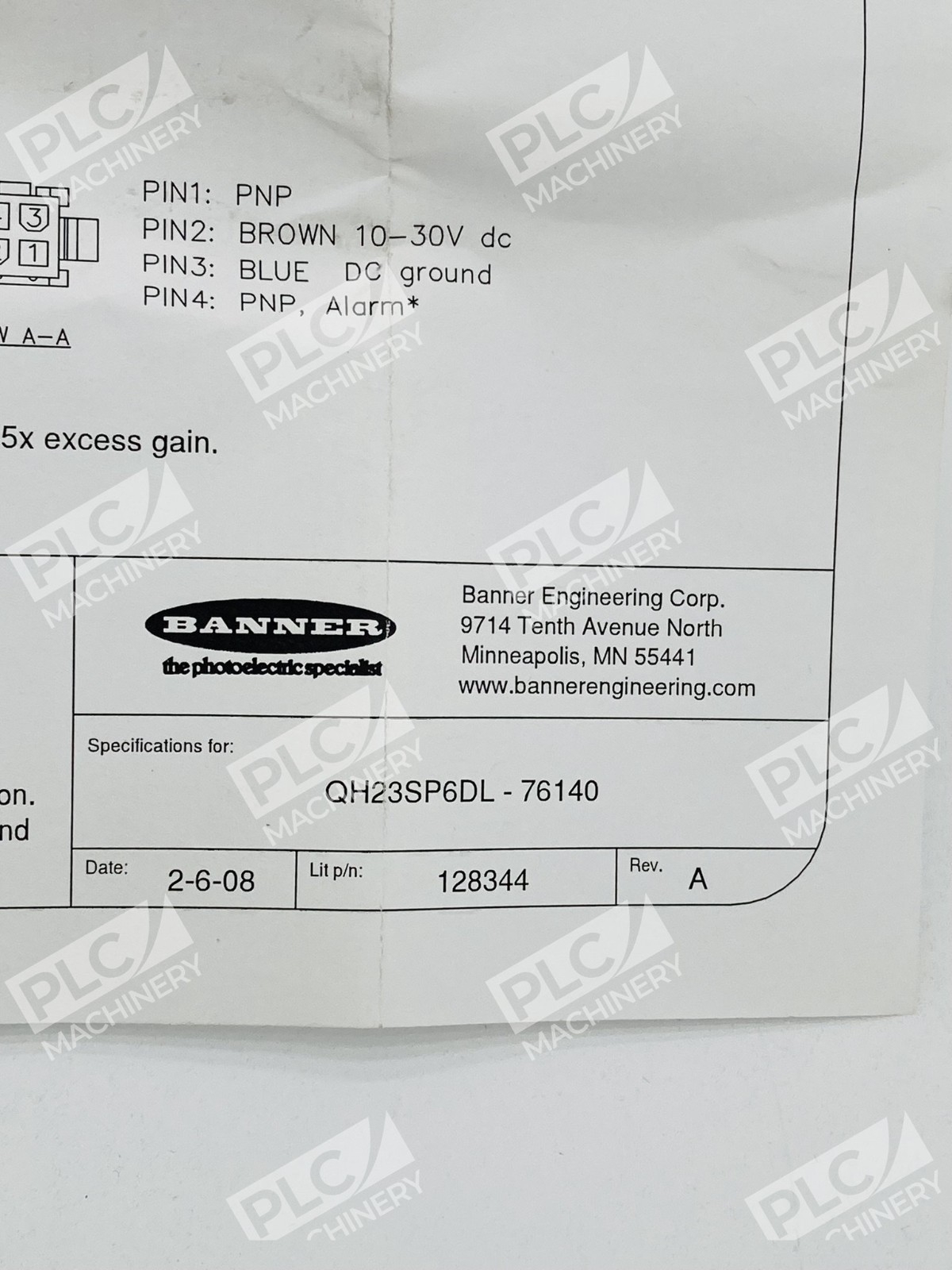 Banner QH23SP6DL-76140 Photoelectric Sensor Q23 Series Diffuse Sensor - Image 3