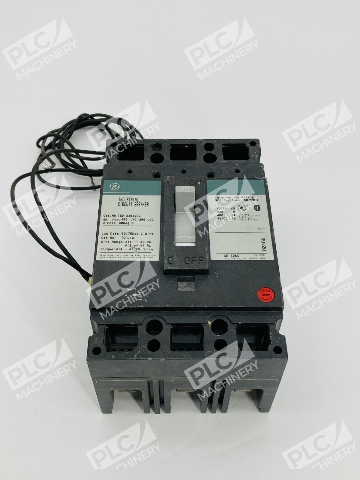 GE TED134040WL Molded Case Circuit Breaker 40A 3-Pole 480V - Image 3