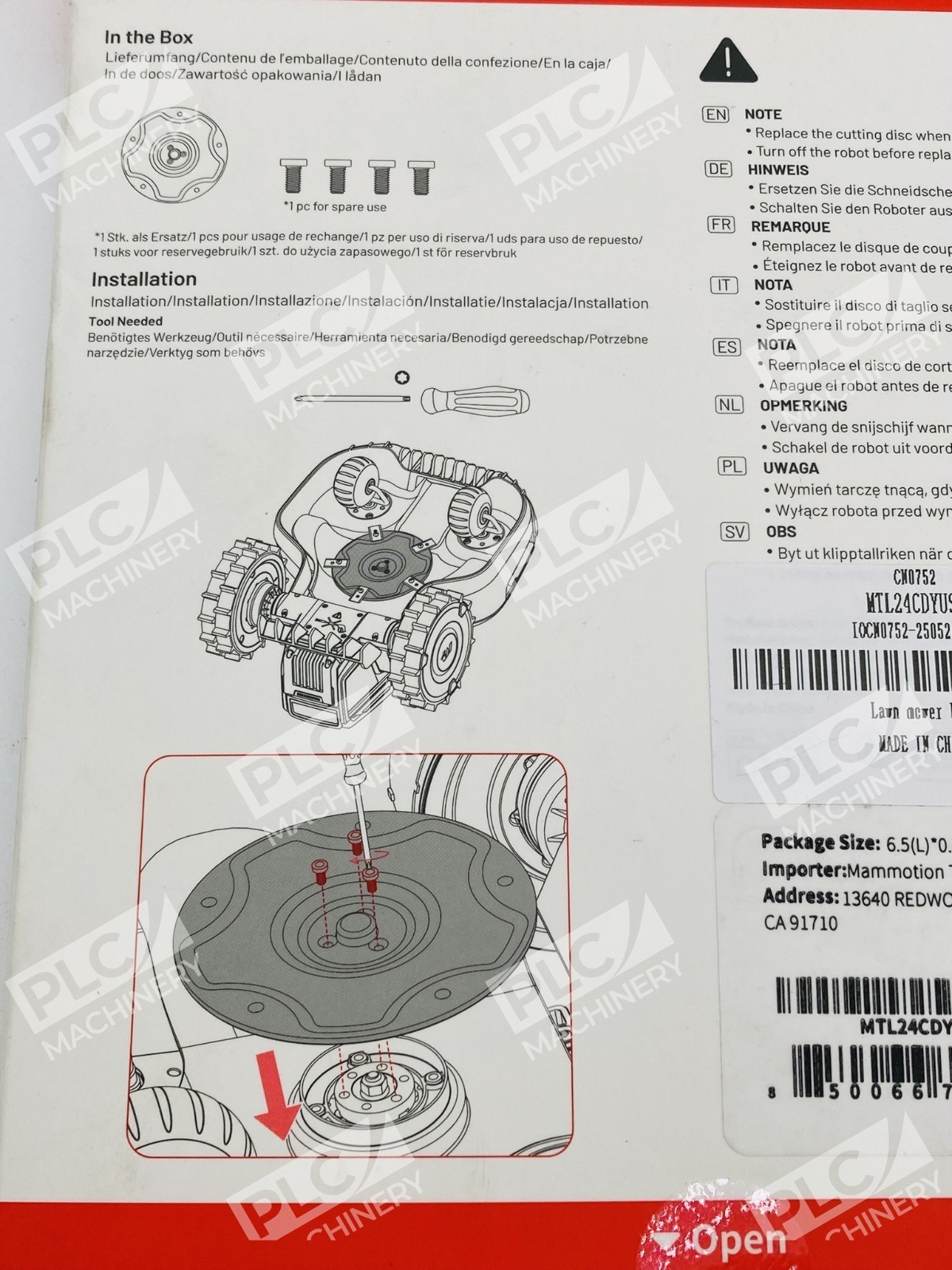 Mammotion MTL24CDYUS01 Yuka Mini Cutting Disc Replacement Blade Holder - Image 4
