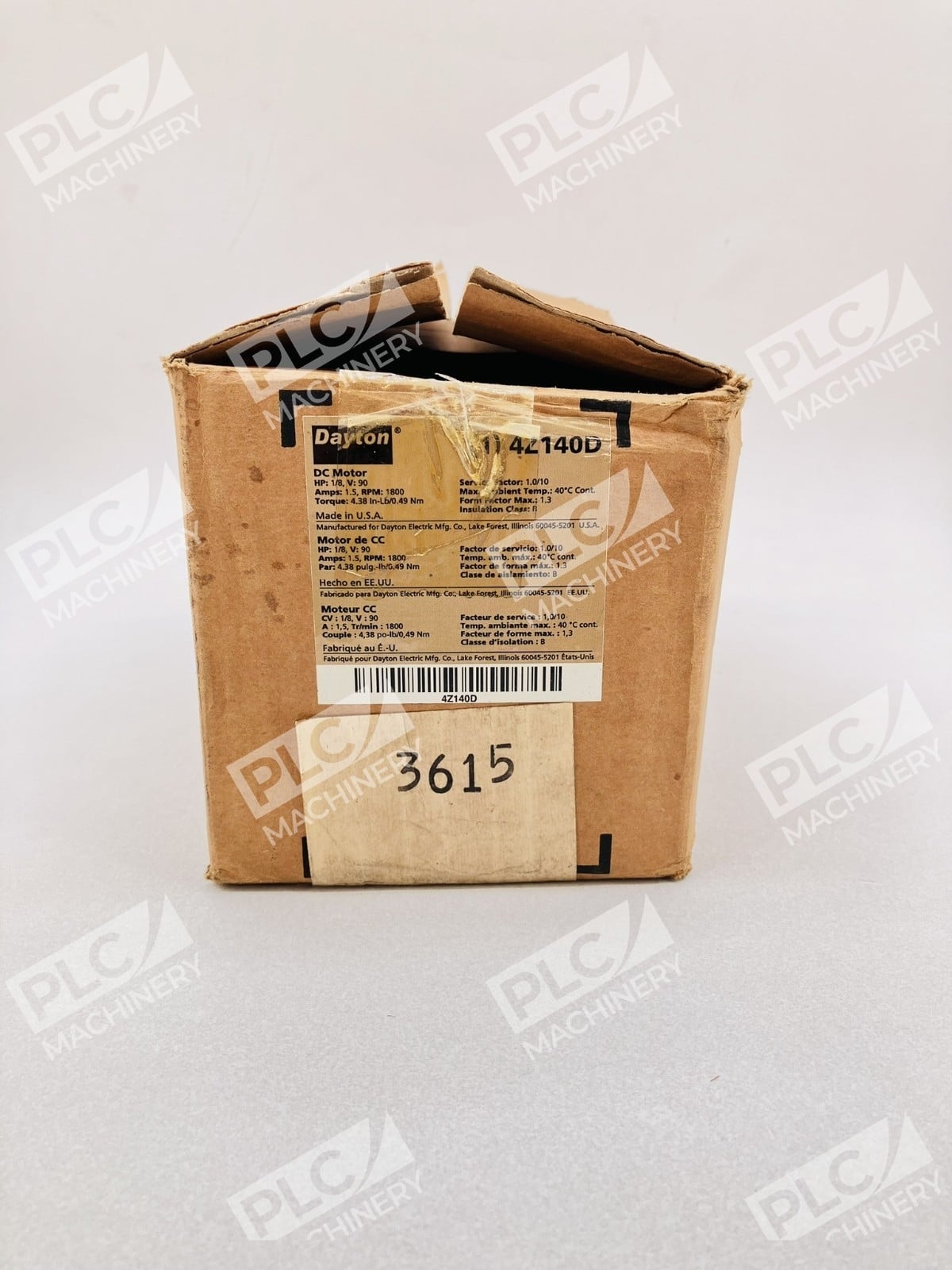 Dayton 4Z140D DC Motor 1/8HP 90V 1800RPM - Image 2