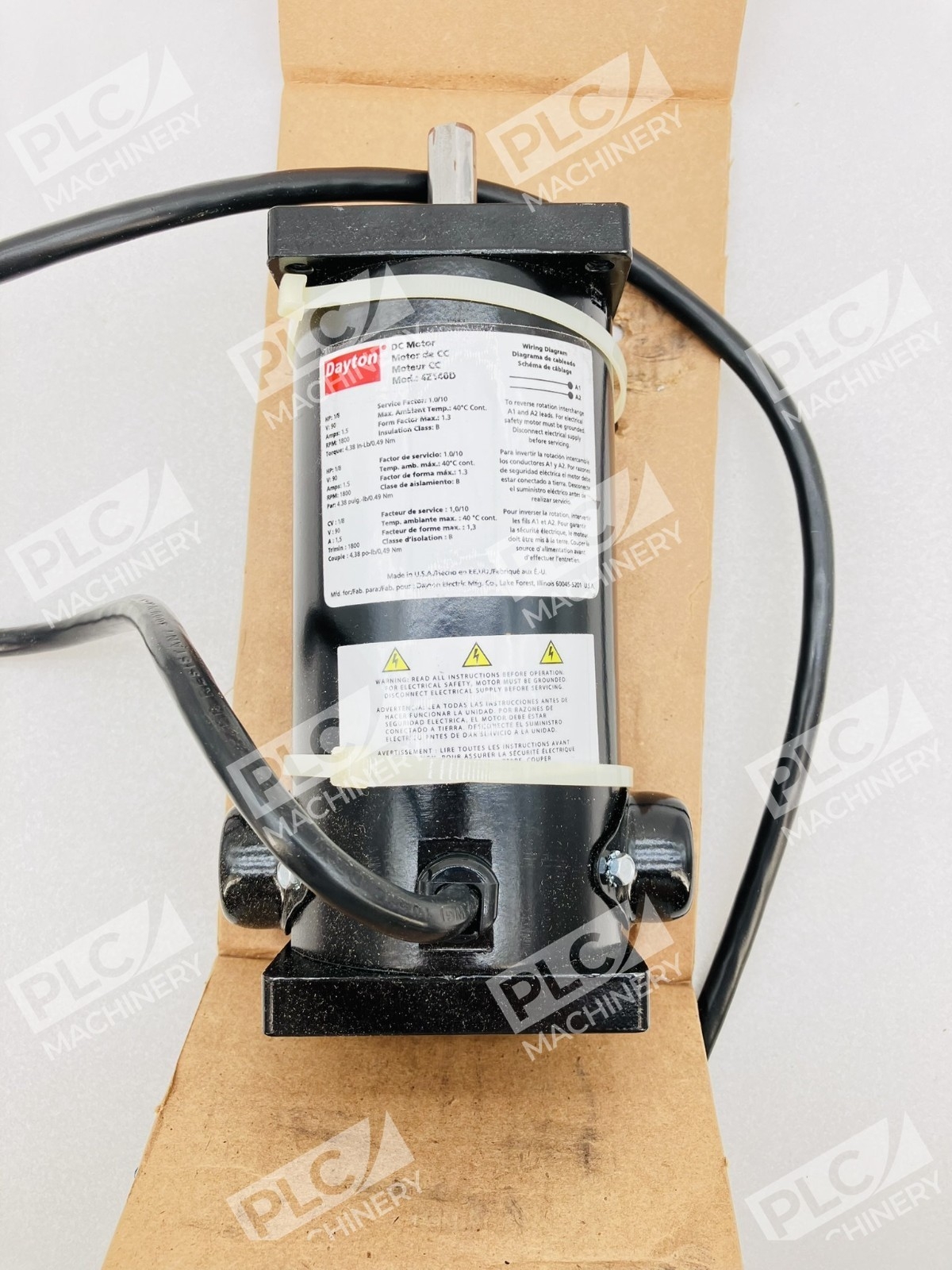 Dayton 4Z140D DC Motor 1/8HP 90V 1800RPM - Image 5