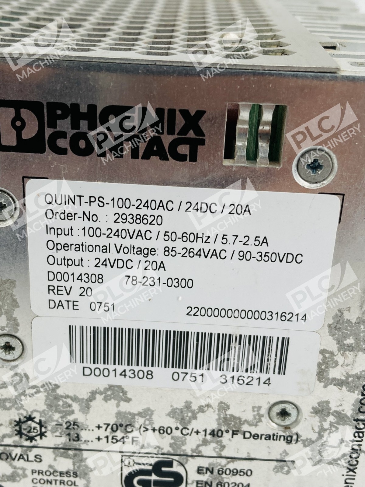 Phoenix Contact QUINT-PS-100-240AC/24DC/20A Power Supply 24V 20A - Image 10