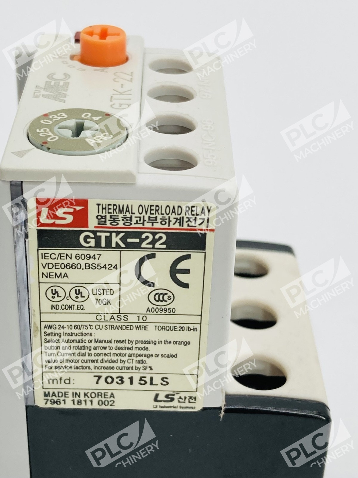 LS Electric GTK-22 Thermal Overload Relay Motor Protection - Image 6