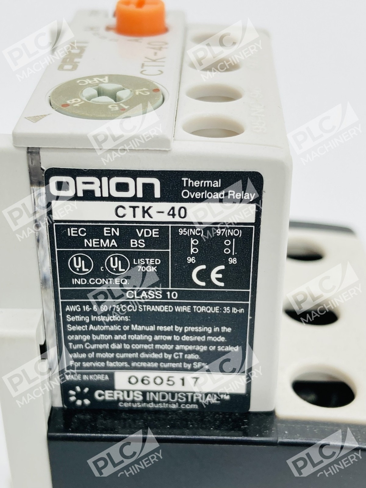 Cerus Industrial CTK-40 Protection Thermal Overload Relay 12-18A - Image 8