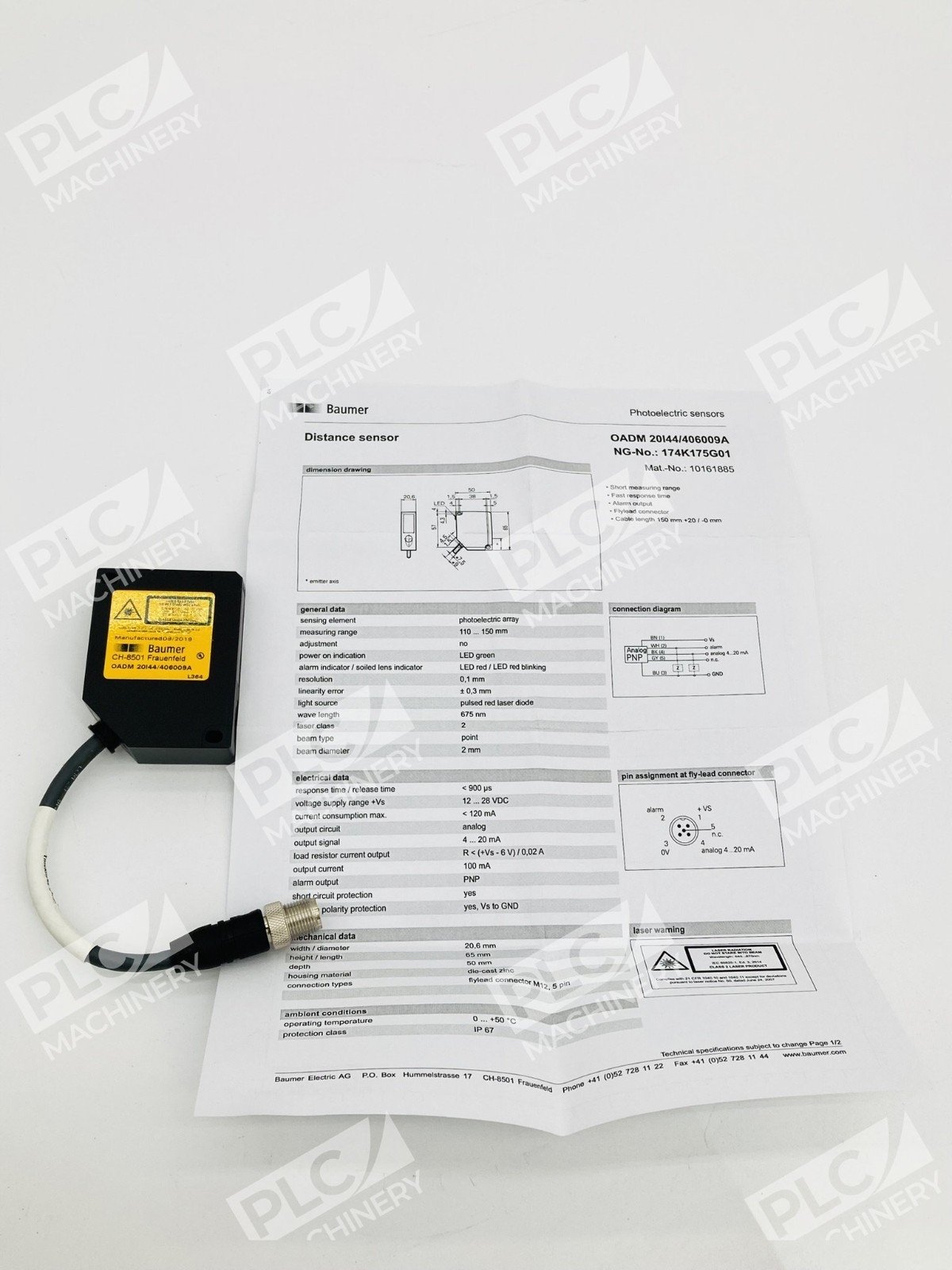 Baumer OADM 20I44/406009A Laser Distance Sensor - Image 2