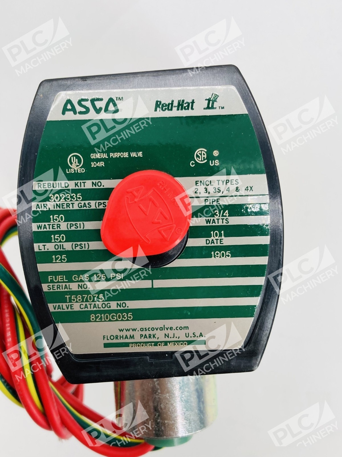 Asco 8210G035 RedHat II Solenoid Valve 3/4 NPT Normally Open - Image 10