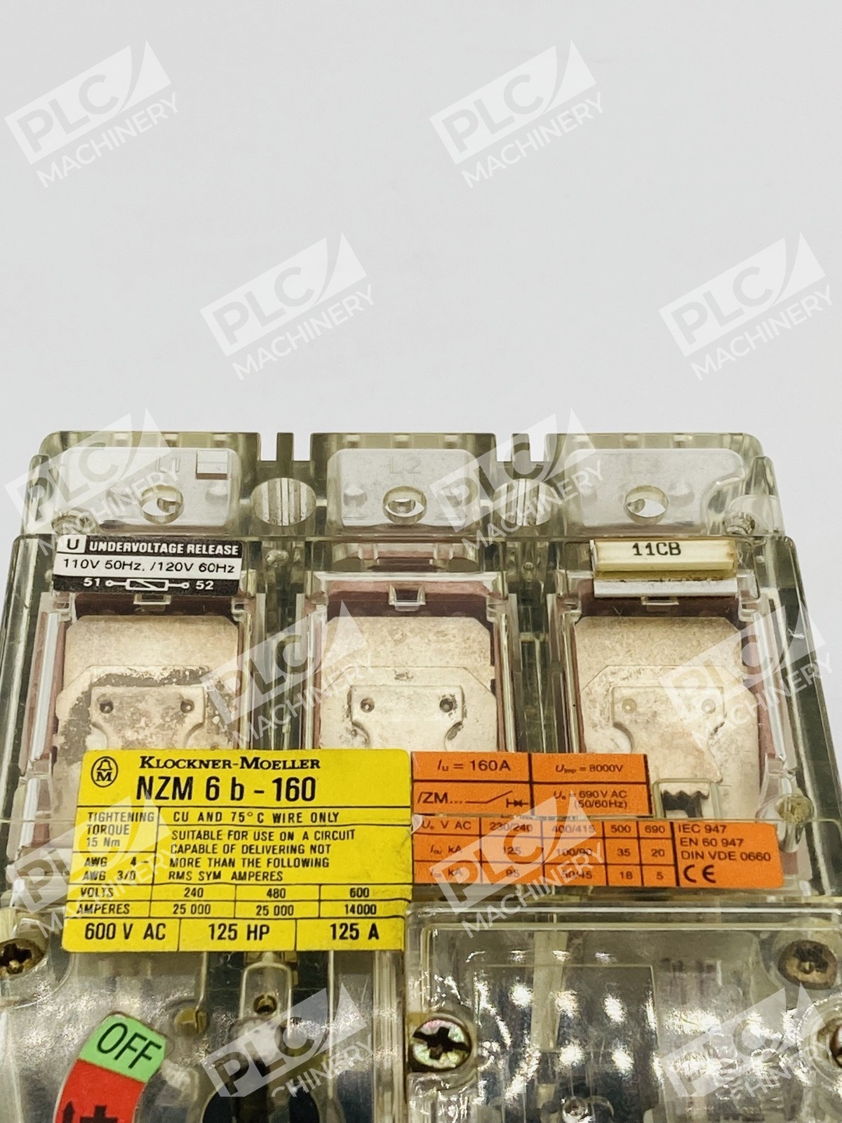 Klockner-Moeller NZM6b-160 Circuit Breaker ZM6-125-CNA 125A 600V - Image 11