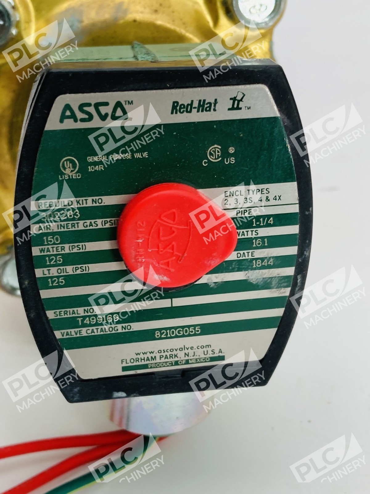 Asco 8210G055 Red-Hat Solenoid Valve 1-1/4" NPT 2-Way NC - Image 7
