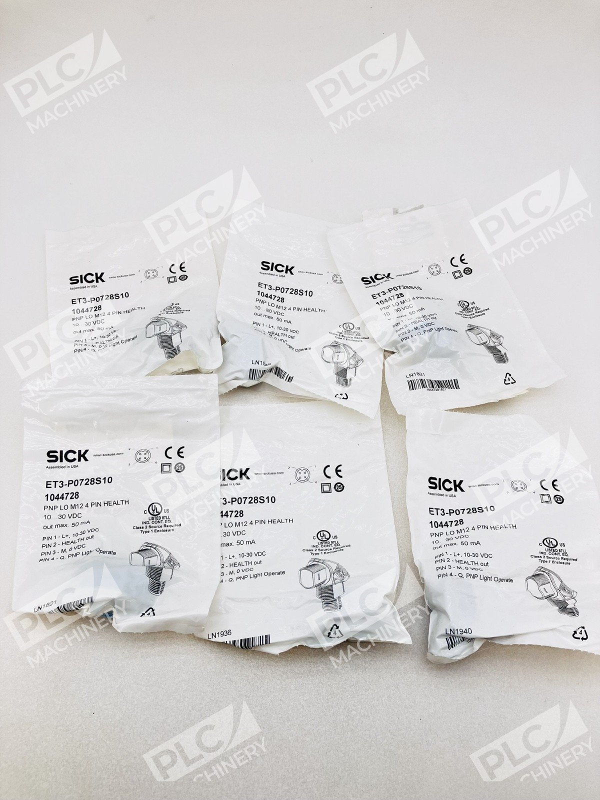 Sick ET3-P0728S10 Photoelectric Sensor 4-Pin 1044728 Lots of 6 - Image 2