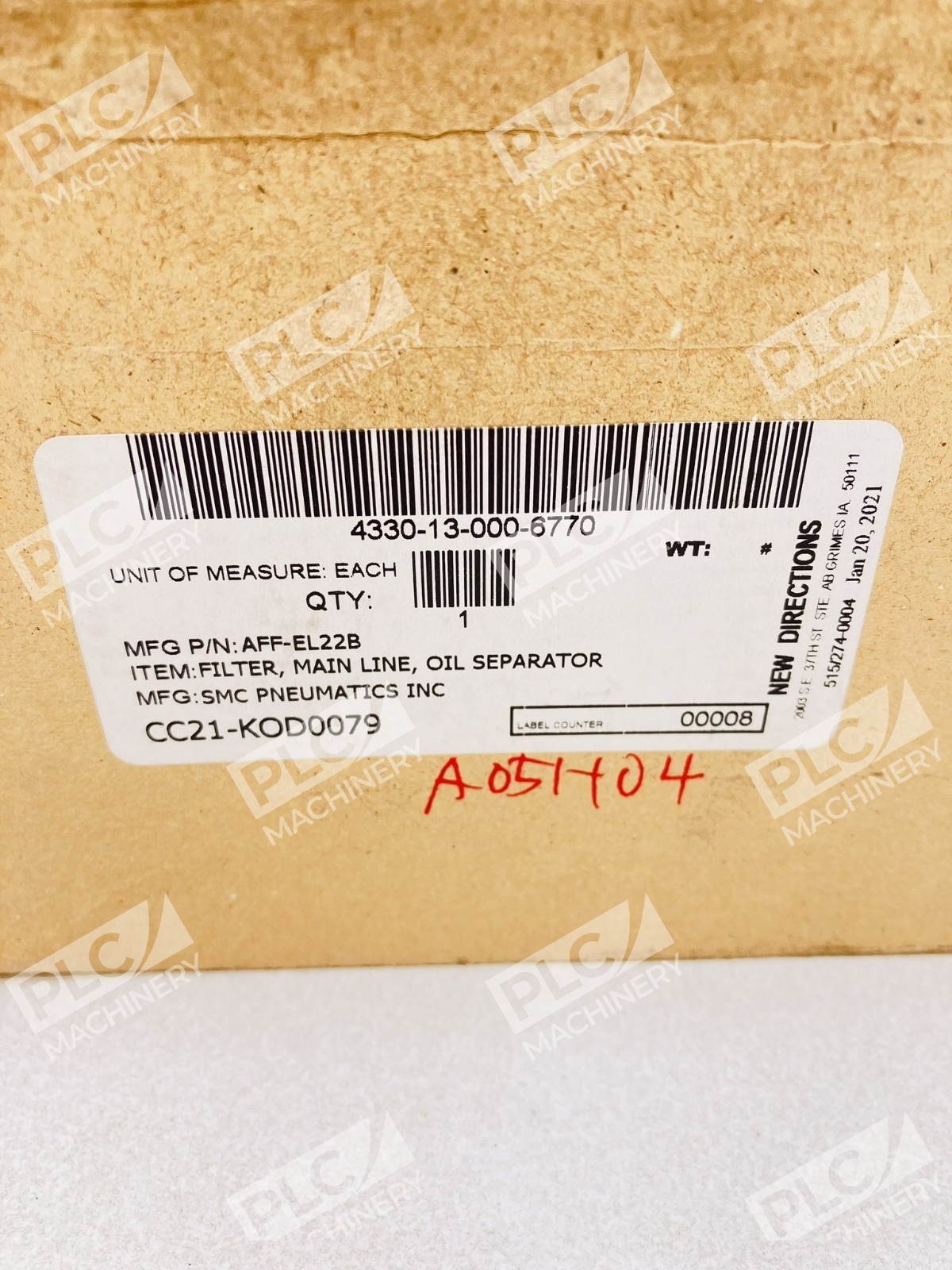 SMC AFF-EL22B Pneumatic 0il Separator Filter Element Replacement - Image 3